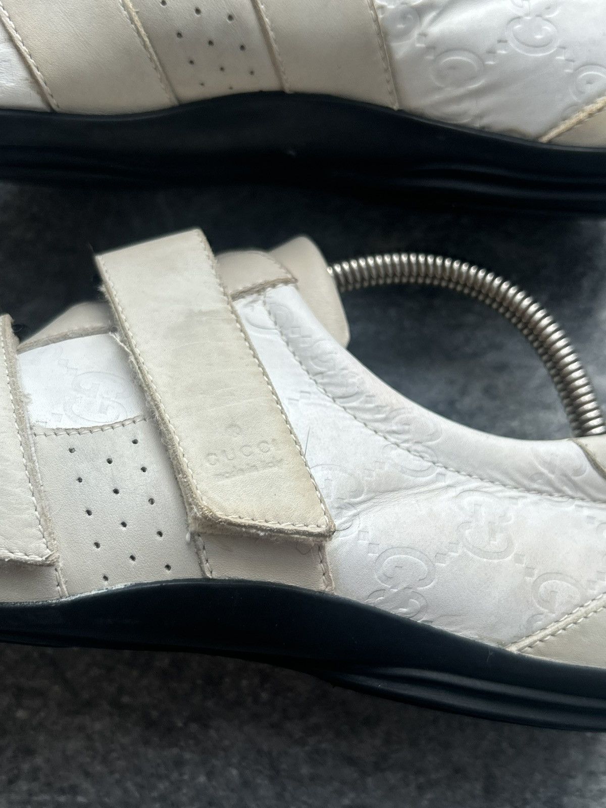 Gucci shoes gucci leather trainers web GG velcro straps sneakers Size US 5.5 / EU 38 - 5 Thumbnail