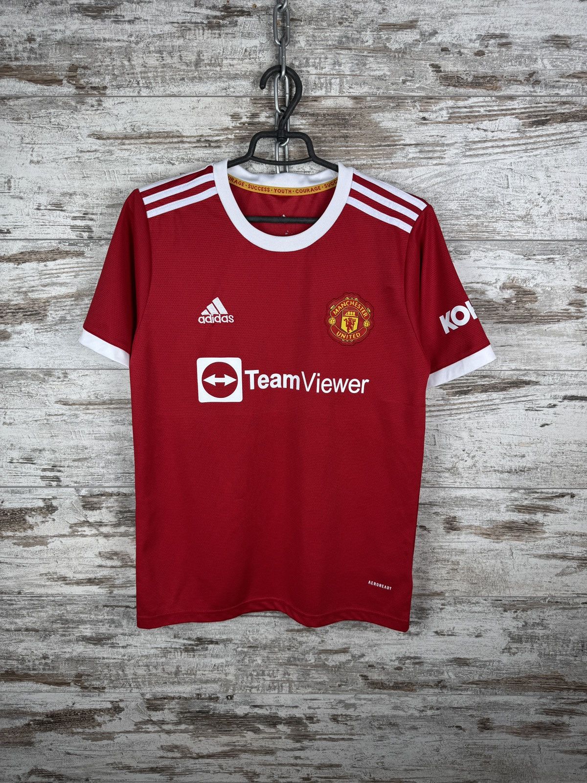Adidas Mens Vintage Adidas Manchester United Greenwood T-shirt tee Size US S / EU 44-46 / 1 - 3 Thumbnail