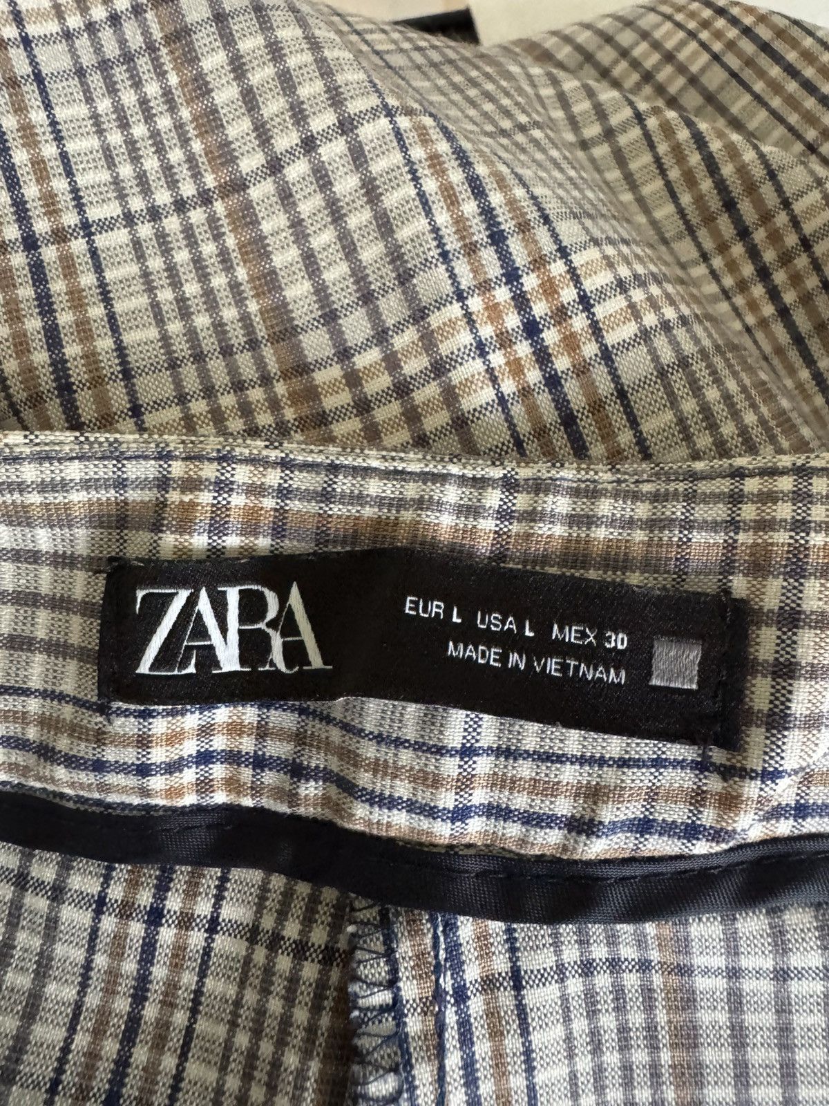 Zara ZARA Women Checkered Cropped Pants L NWOT Size 32" / US 10 / IT 46 - 4 Thumbnail