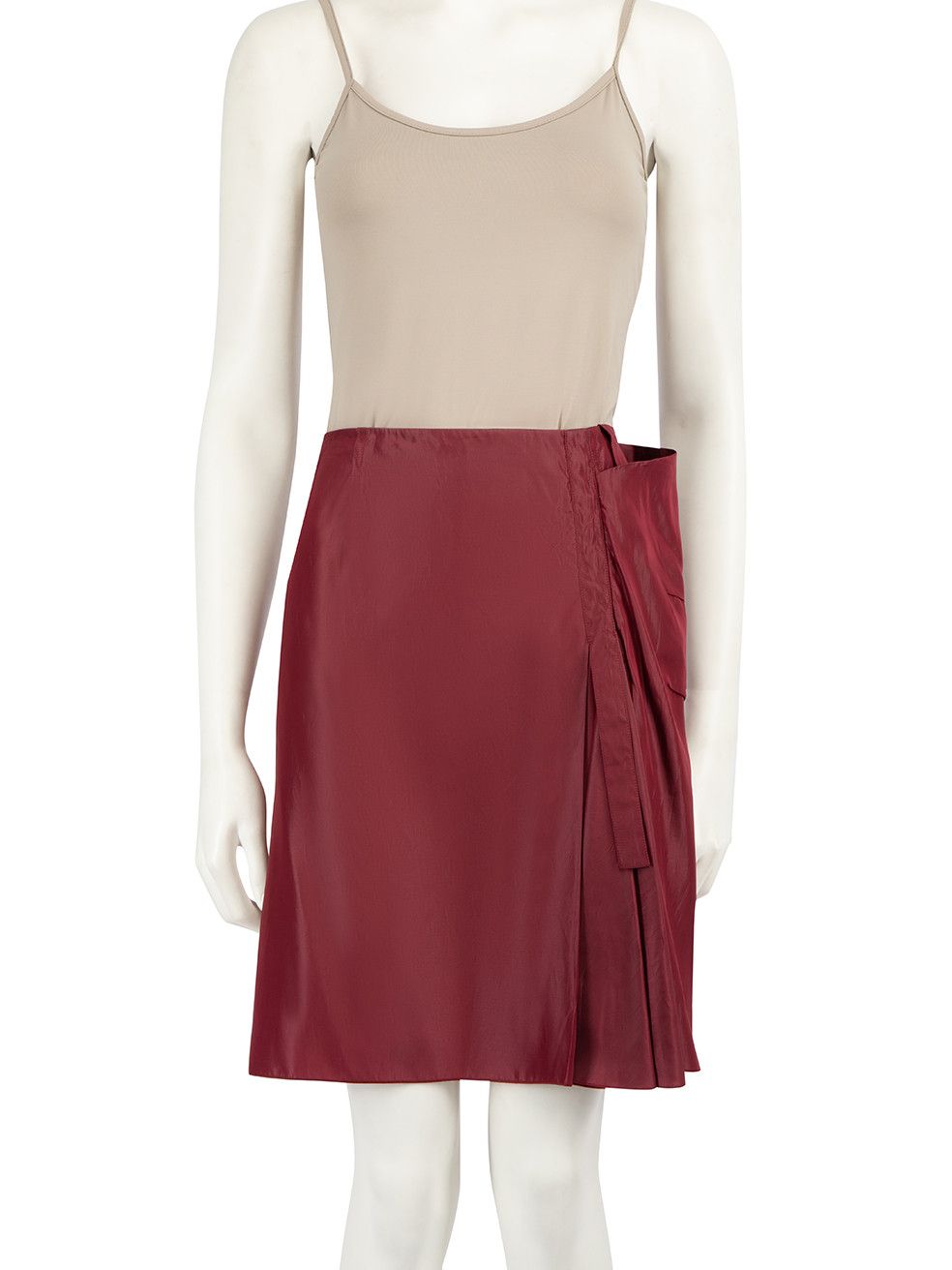 image of Marni Summer 2010 Burgundy Drape Detail Skirt, Women's (Size 27)