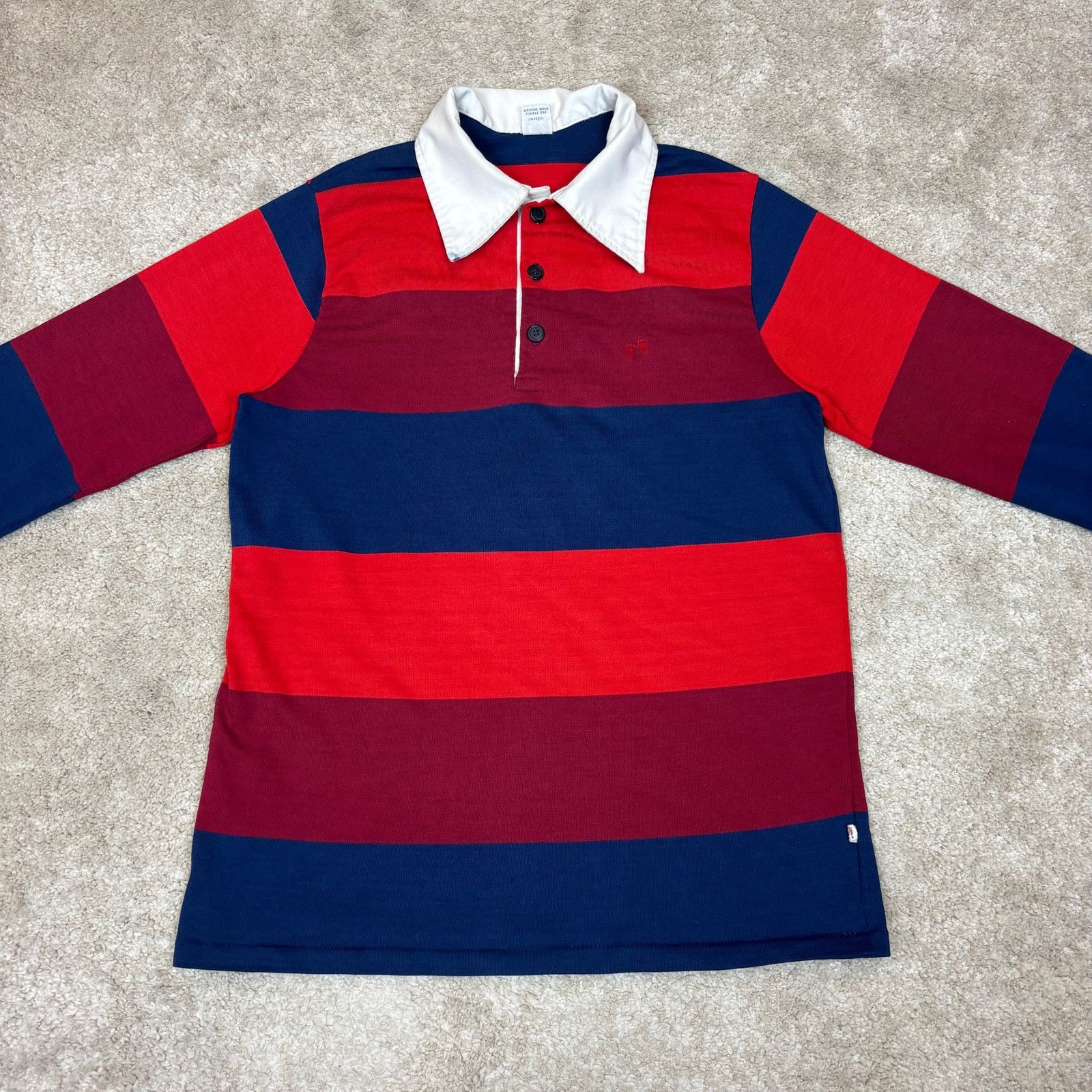 Hang Ten Vintage 70s Hang Ten Rugby Shirt Stripe Long Sleeve XL Size US XL / EU 56 / 4 - 2 Thumbnail