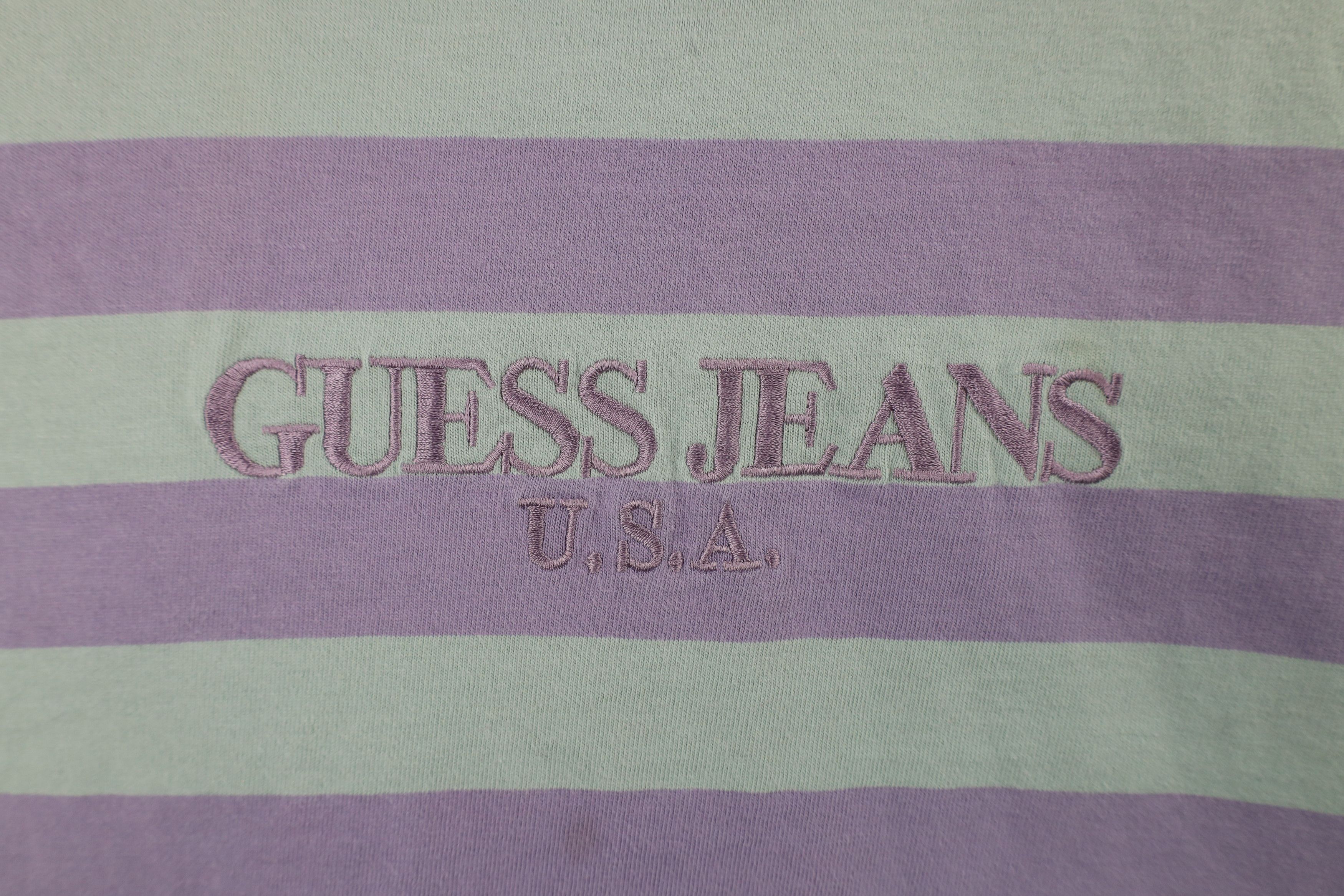 Guess × Vintage Vintage 90s Guess Jeans USA T-Shirt Pastel Purple Mint USA Size US M / EU 48-50 / 2 - 5 Thumbnail