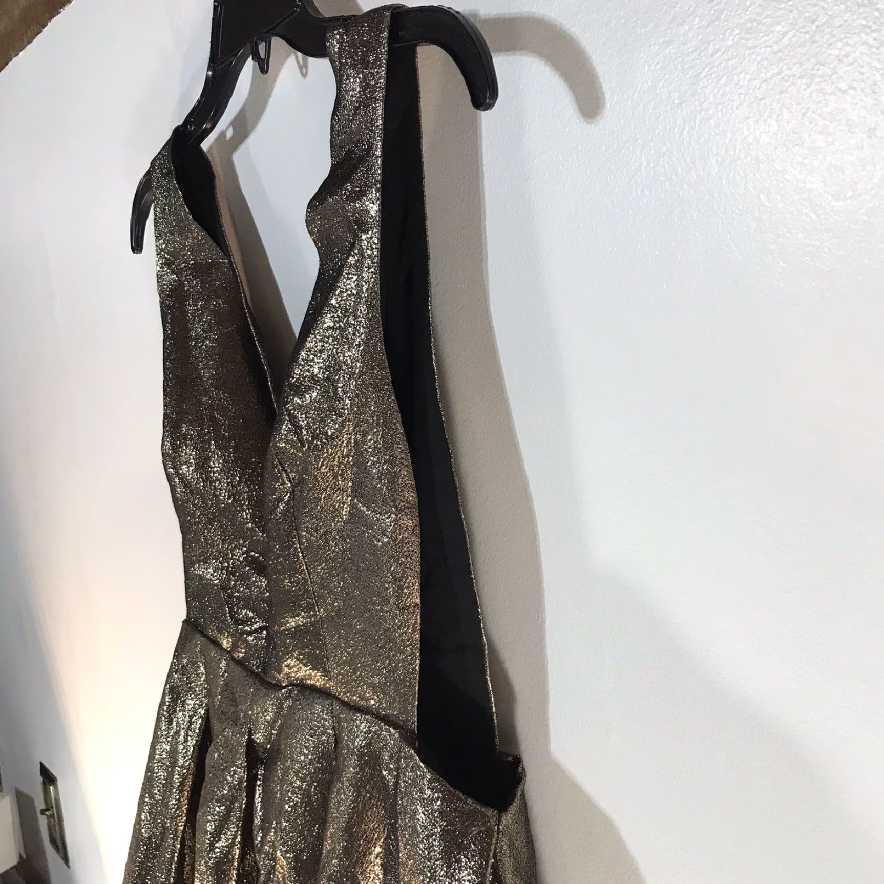 B Sides VINTAGE Hot & Delicious Women's Dress Mini Sleeveless V-Neck Gold Formal Party L Size L / US 10 / IT 46 - 2 Thumbnail