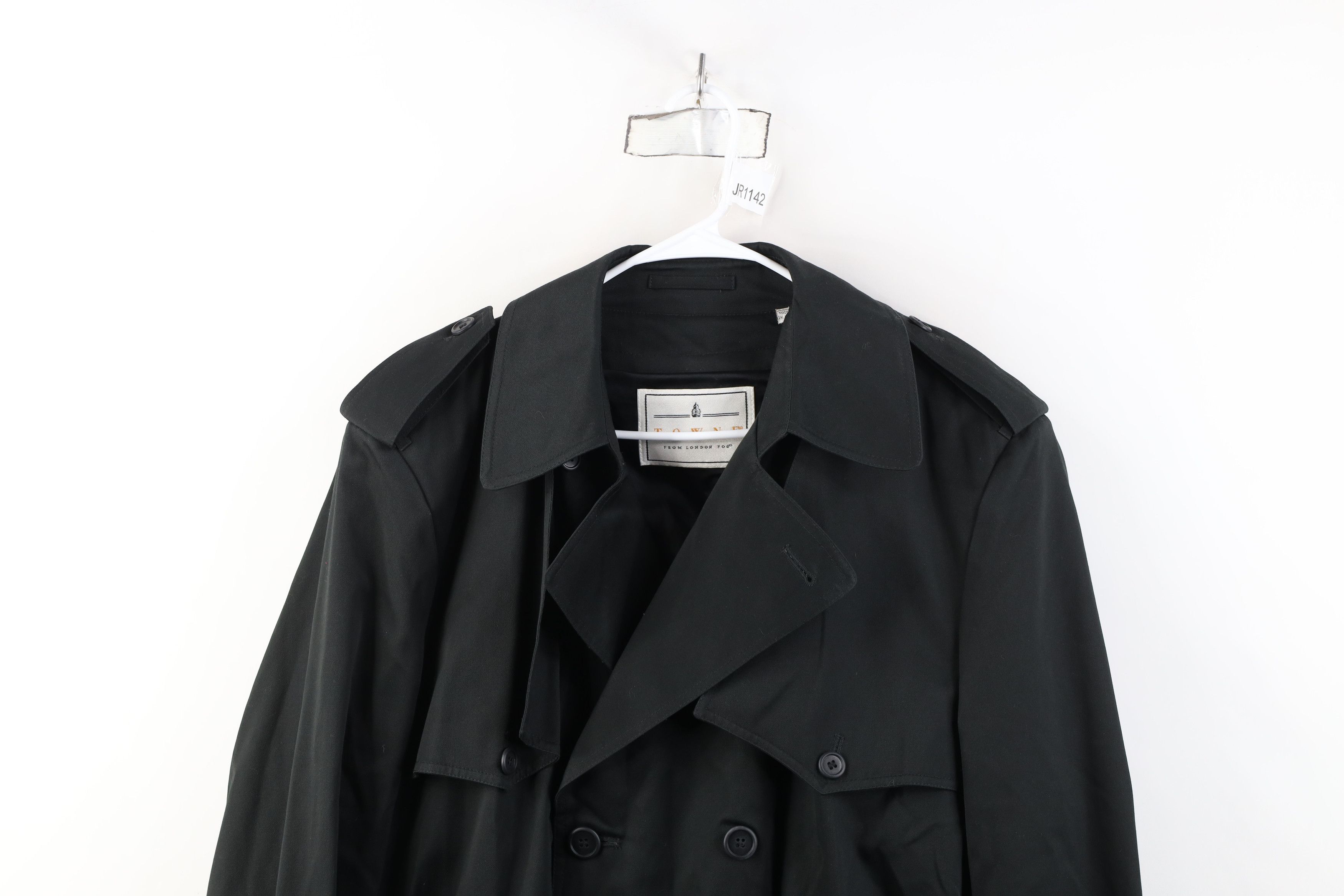 Vintage Vintage 90s Streetwear Lined Belted Trench Coat Jacket Black Size US XXL / EU 58 / 5 - 2 Thumbnail