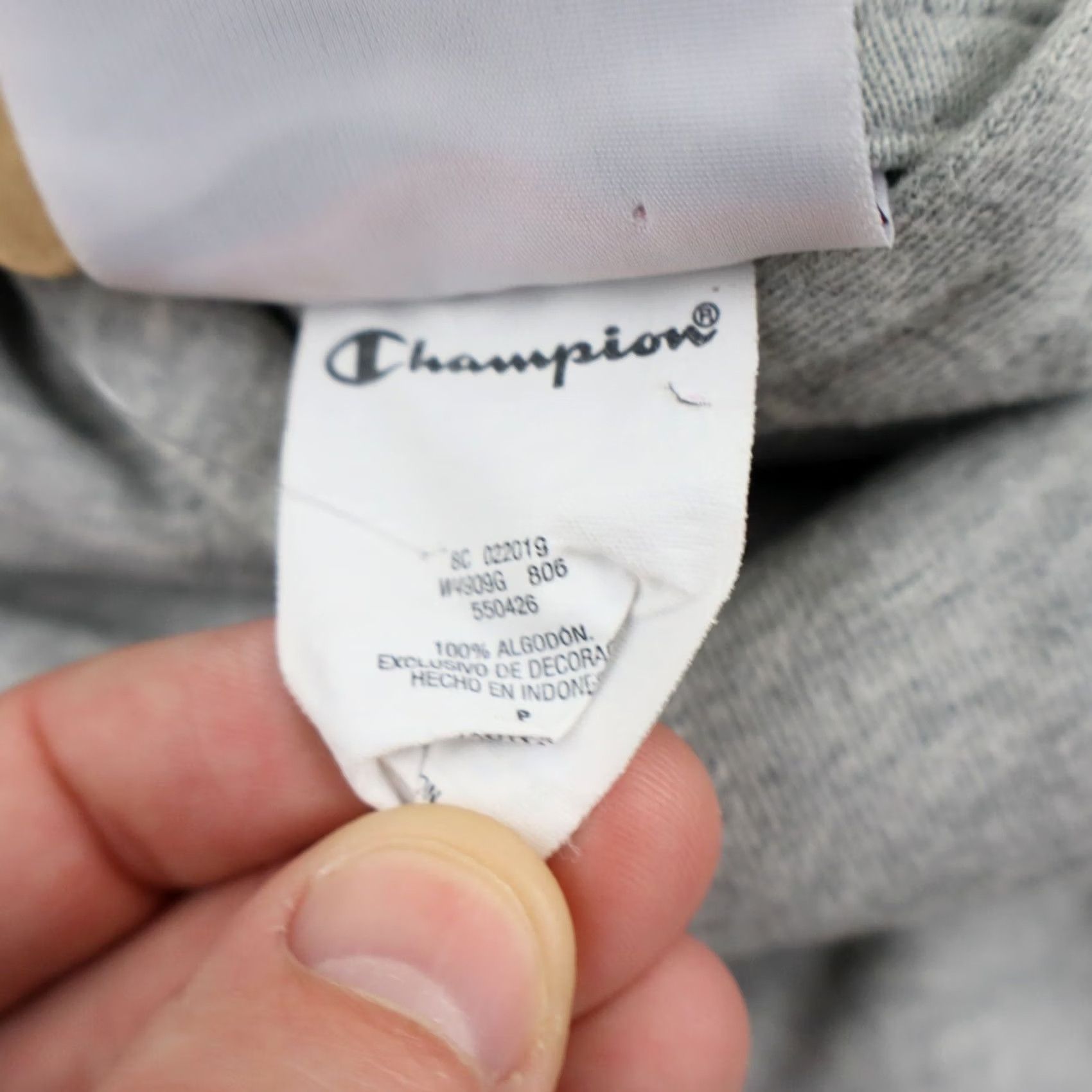 Champion Vintage Champion Hoodie Men Small Gray Spell Out Logo Sleeve Pullover Sweatshirt Size US S / EU 44-46 / 1 - 4 Thumbnail