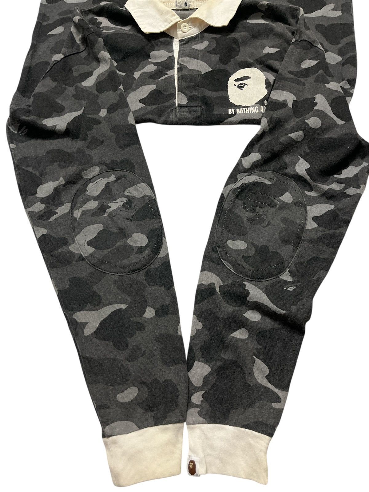 Bape A BATHING APE CAMO LONG SLEEVE POLO SHIRT Size US L / EU 52-54 / 3 - 4 Thumbnail