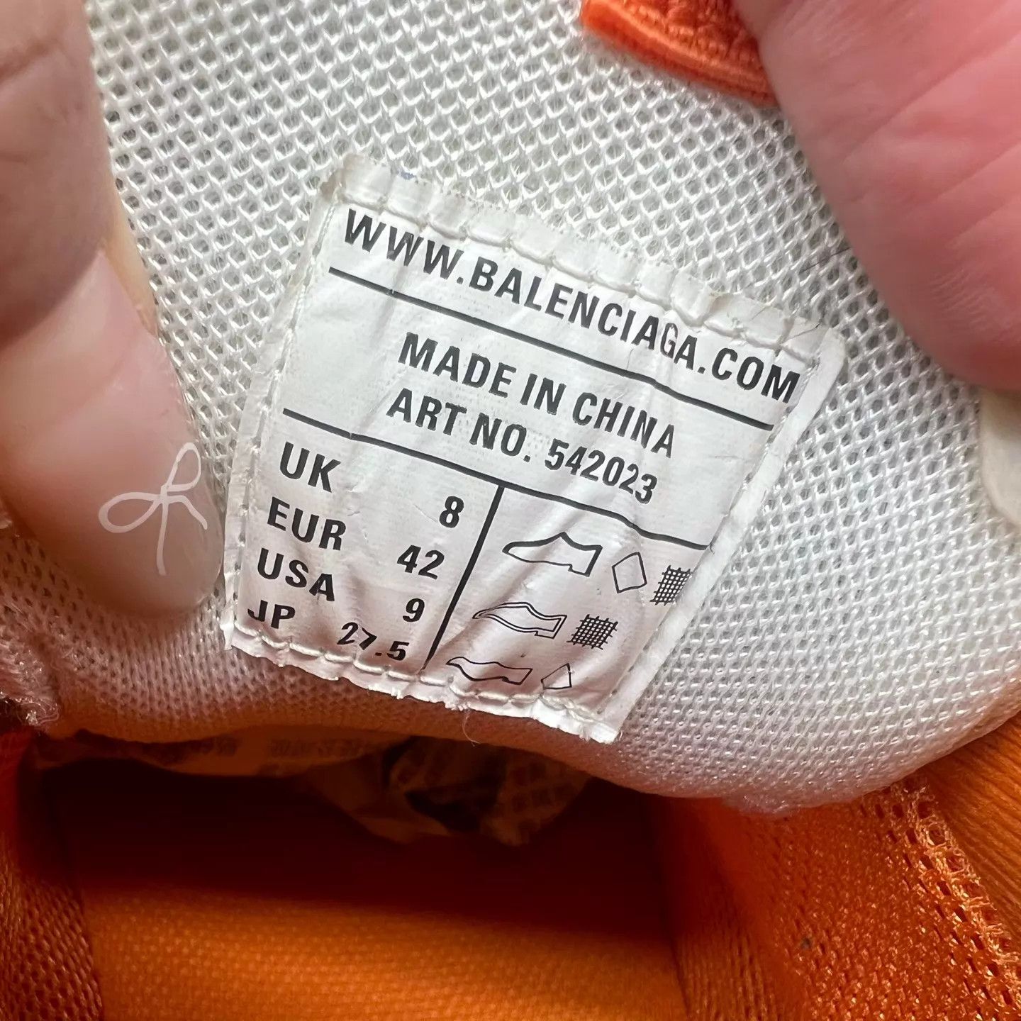 Balenciaga Balenciaga Track White Orange 42 Near New Size US 9 / EU 42 - 8 Thumbnail