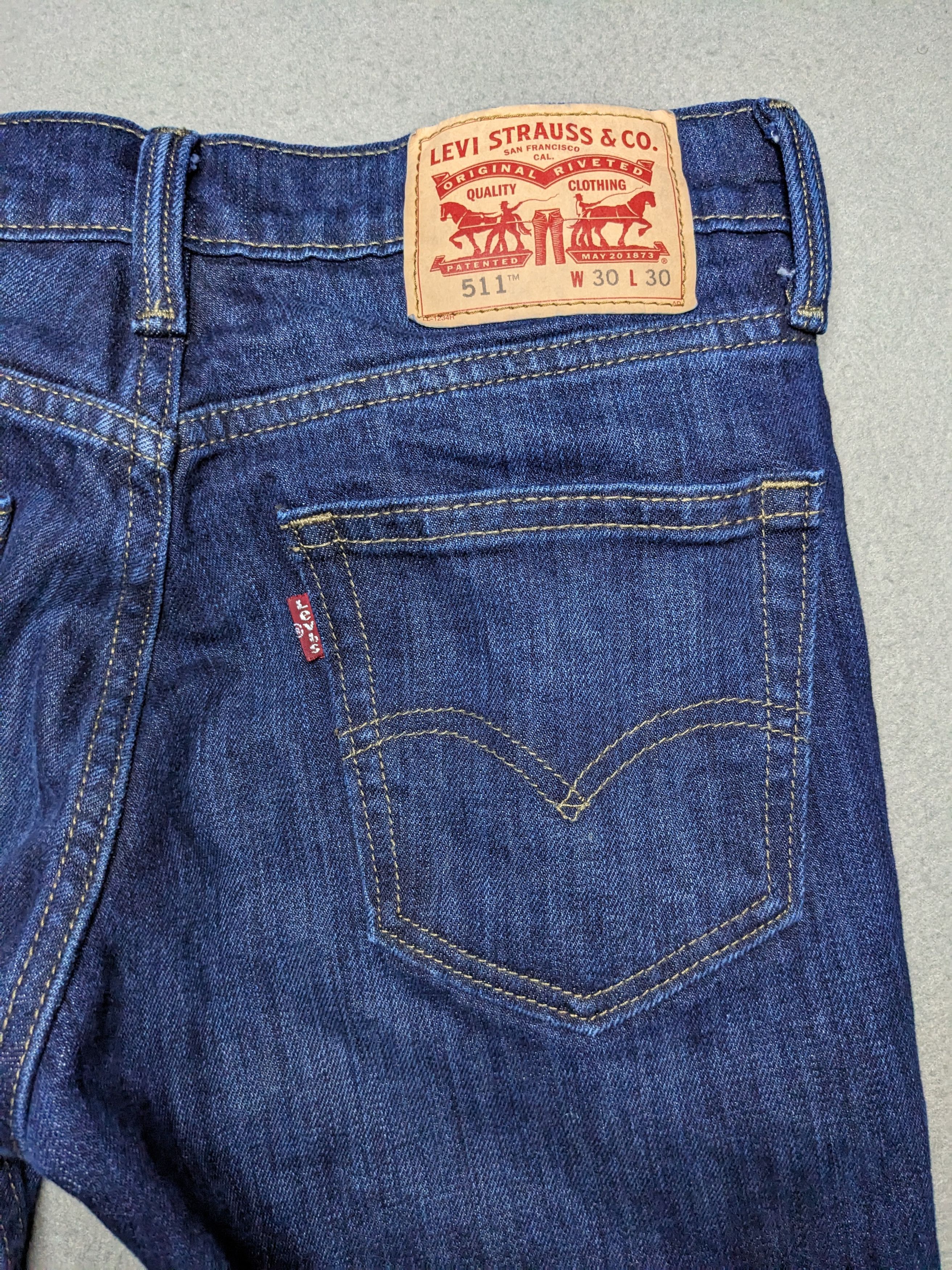 Levi's Levis 511 Jeans 29x29 Dark Blue Slim Fit Straight Leg Denim Size US 29 - 7 Thumbnail