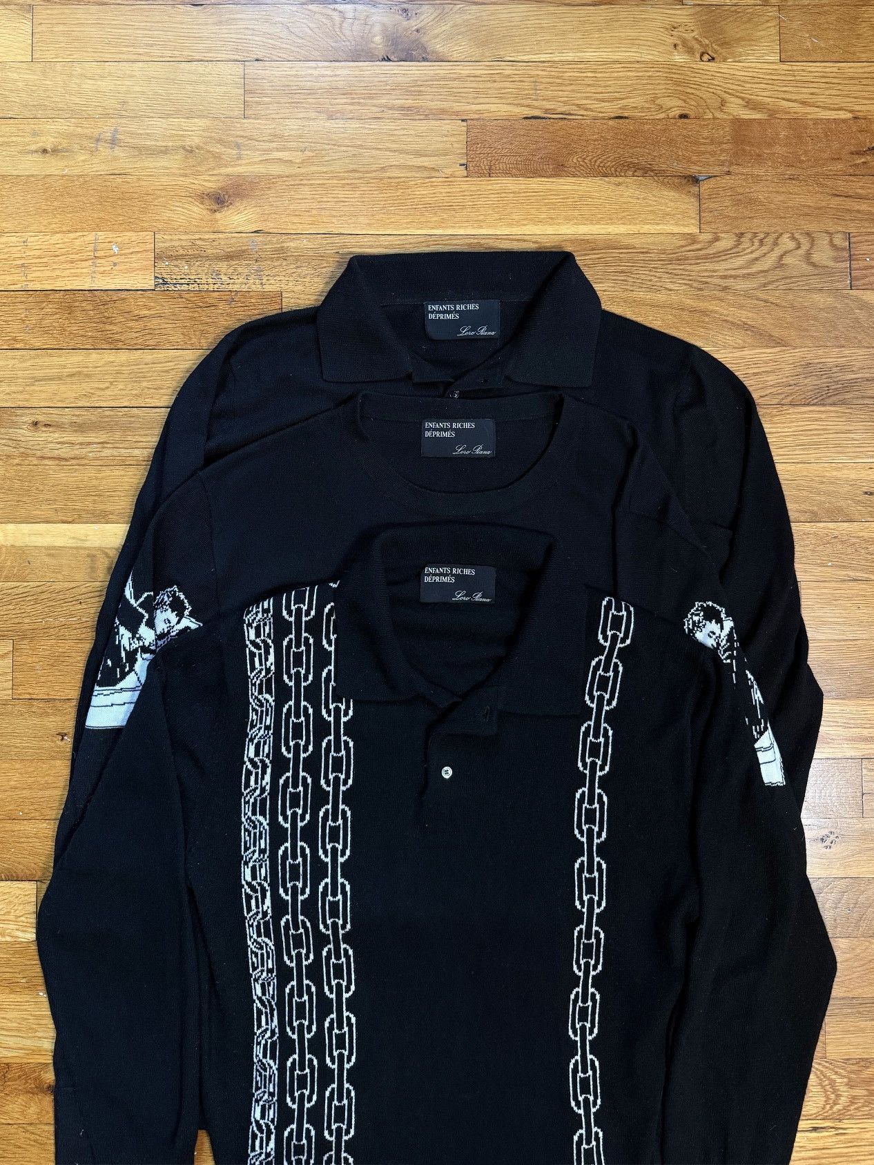 Enfants Riches Deprimes × Loro Piana ⛓️RUNWAY GRAIL⛓️SS18 LORO PIANA WOOL CHAIN INTARSIA KNIT POLO Size US M / EU 48-50 / 2 - 4 Thumbnail