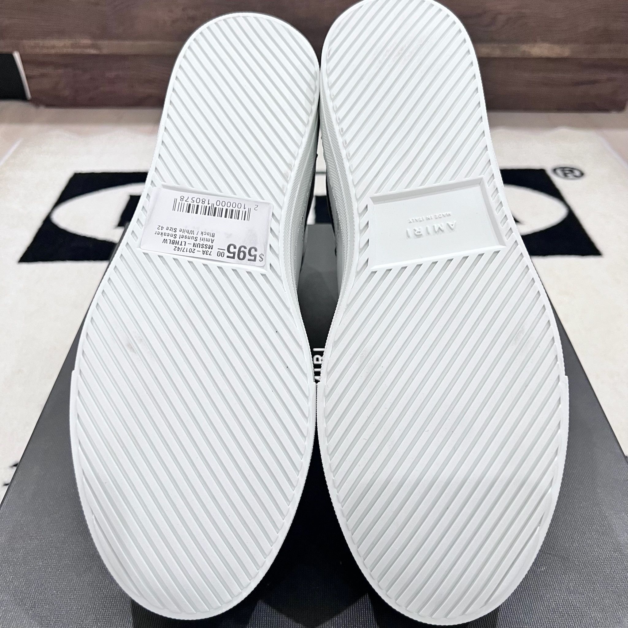 Amiri Amiri Sunset High Top Leather Sneakers in Black and White Size US 9 / EU 42 - 6 Thumbnail