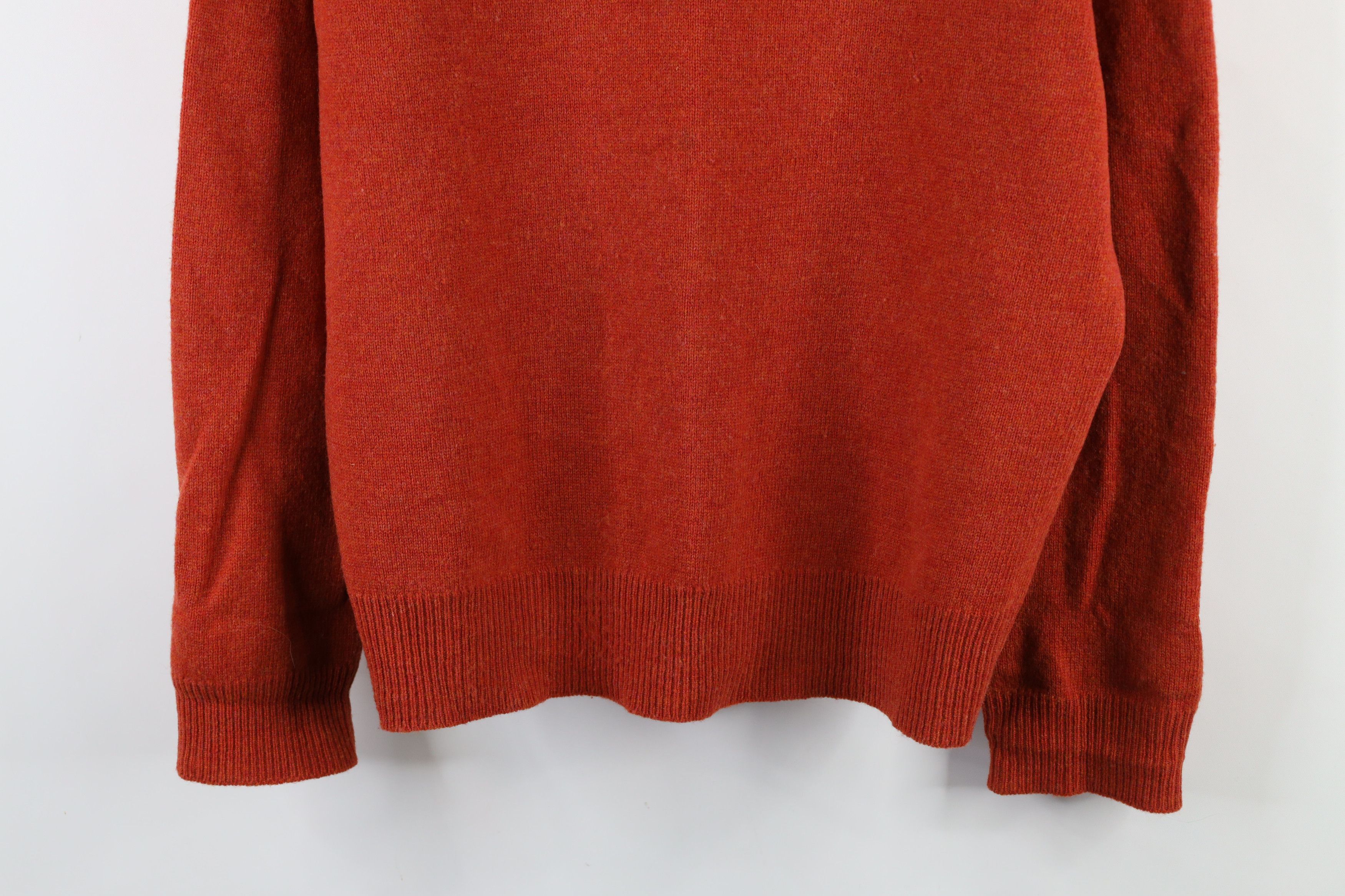 Ralph Lauren × Vintage Vintage 90s Ralph Lauren Lambswool V-Neck Sweater Orange Size US L / EU 52-54 / 3 - 3 Thumbnail