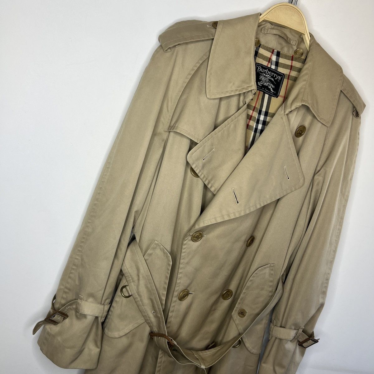Burberry Vintage Burberry Trench Coat 90s Nova Check Beige Belted Size US L / EU 52-54 / 3 - 3 Thumbnail