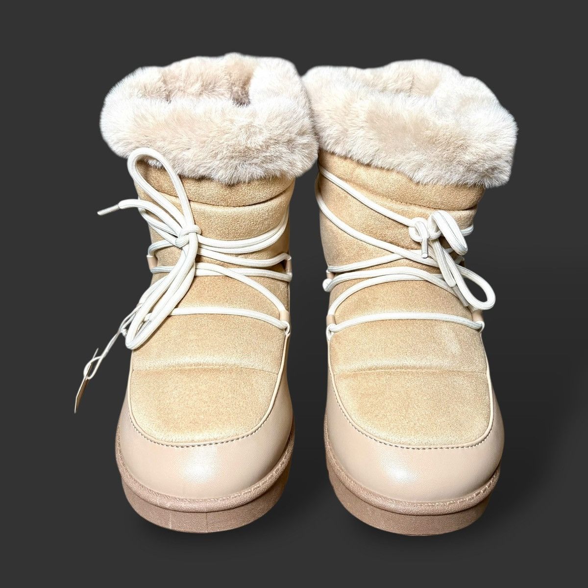 Other Aspen Women’s Puffy Faux Fur Vegan Lace Beige Boots Sz 8.5-9 Size US 9 / IT 39 - 8 Thumbnail