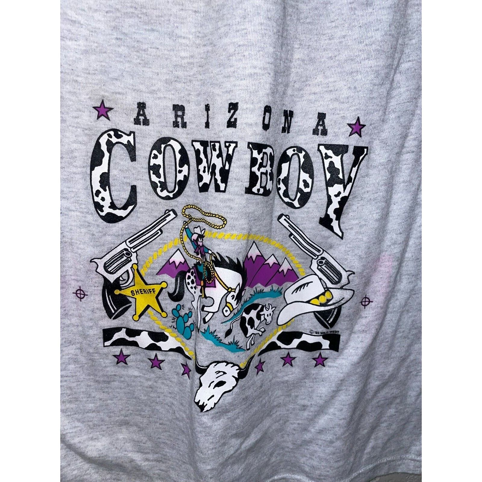 Jerzees Vintage Hidden Valley Shirt Test Print Camping Cowboy 90s Size US L / EU 52-54 / 3 - 11 Thumbnail