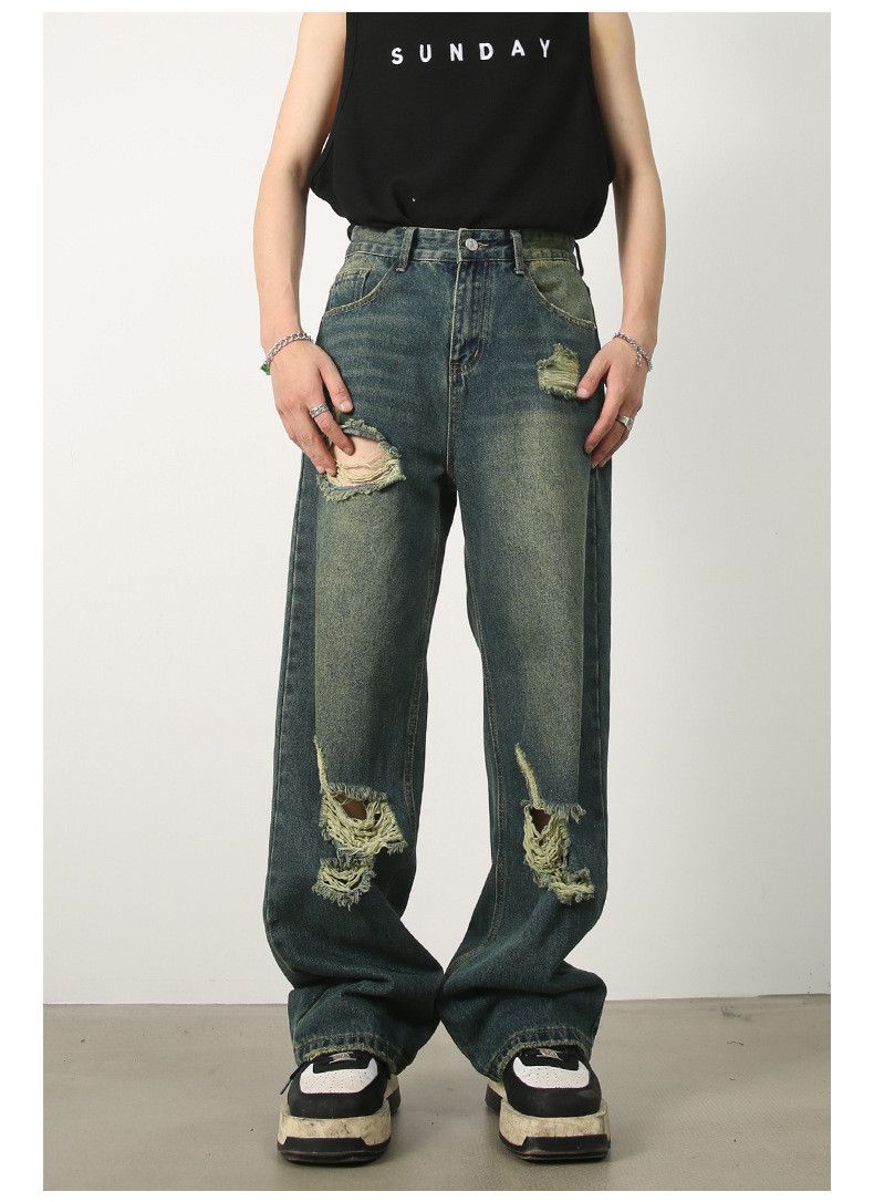 Japanese Brand × Jean Japanese style washed distressed straight-leg jeans Size US 32 / EU 48 - 2 Thumbnail