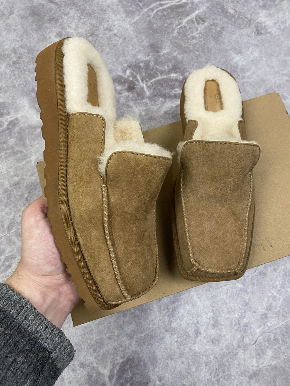 Eckhaus Latta Ugg x Eckhaus Latta Square Toe Sheepskin and Leather Mules Size US 8 / IT 38 - 4 Thumbnail