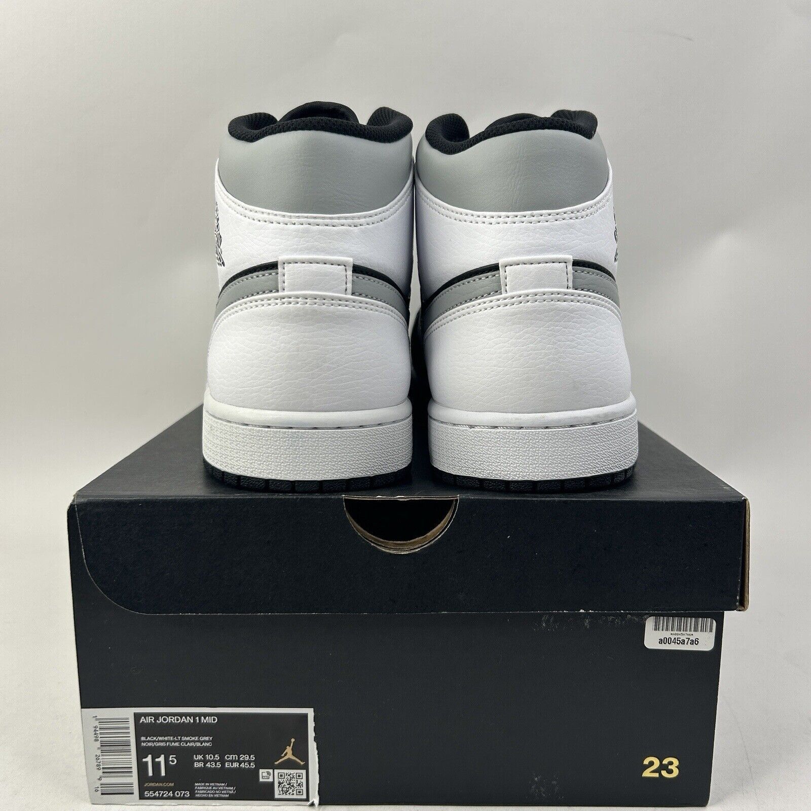 Nike Nike Air Jordan 1 Mid Retro “White Shadow/Light Smoke Grey” Size US 11.5 / EU 44-45 - 4 Thumbnail