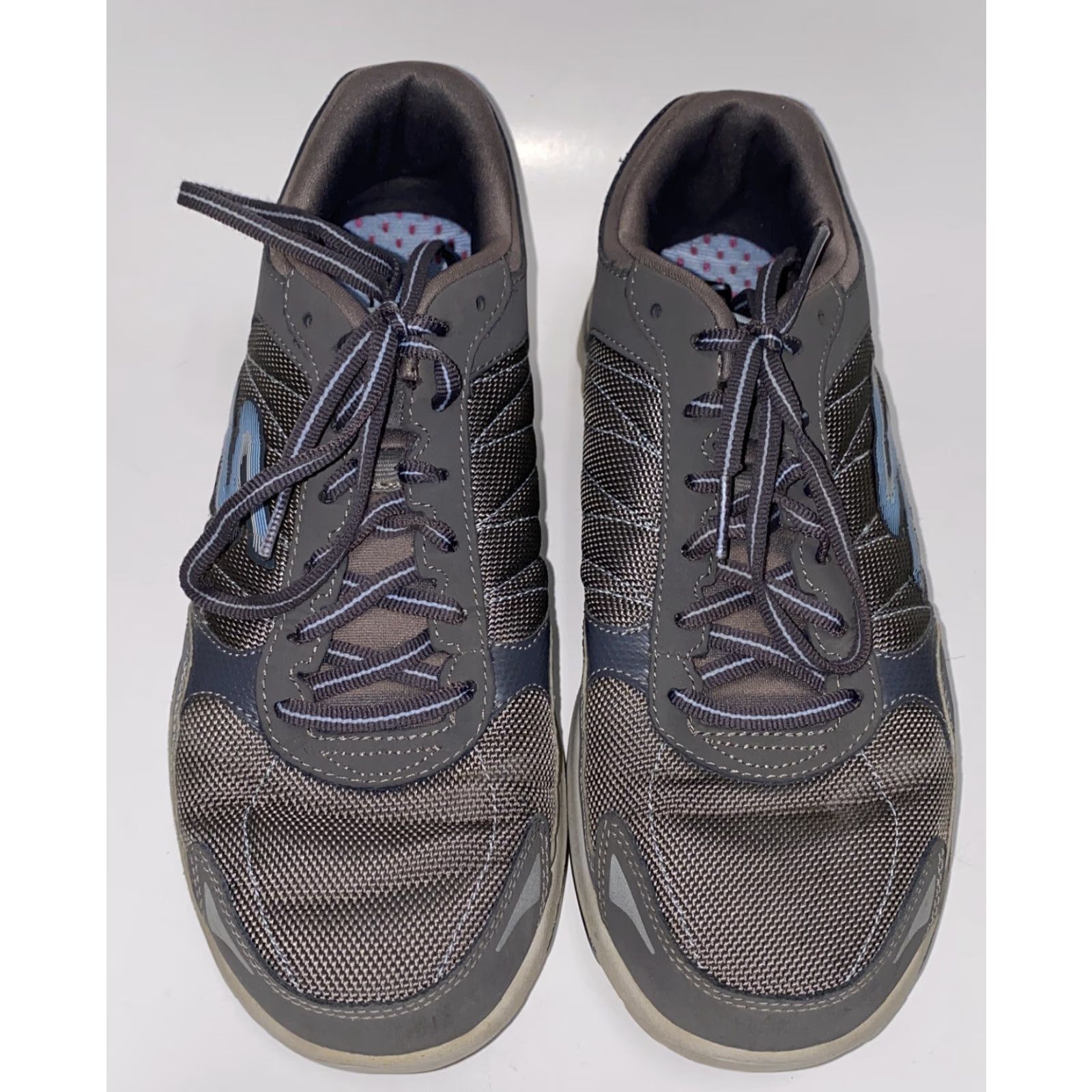 SKECHERS SKECHERS Sneaker Women Gray/Blue Lace-Up Athletic Low Top Size 8 US Womens, Shoe 8, Gray, Low Top, Athletic Sneaker, Skechers, Womens Shoes Size US 5 / IT 35 - 3 Thumbnail
