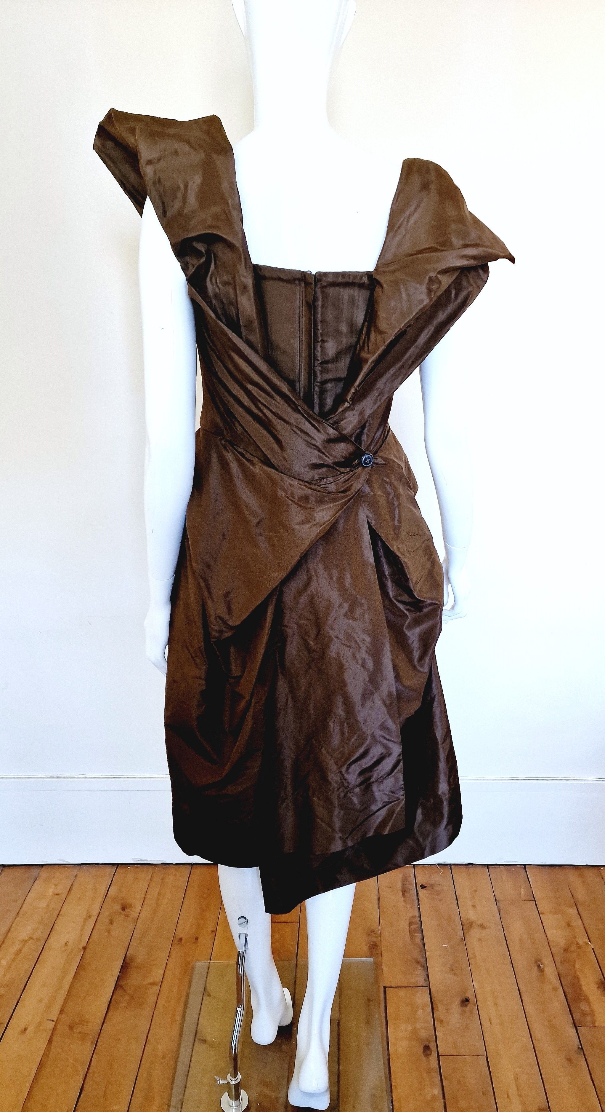 Vivienne Westwood Vivienne Westwood Bustier Corset Brown Taffeta Large Dress Size L / US 10 / IT 46 - 3 Thumbnail
