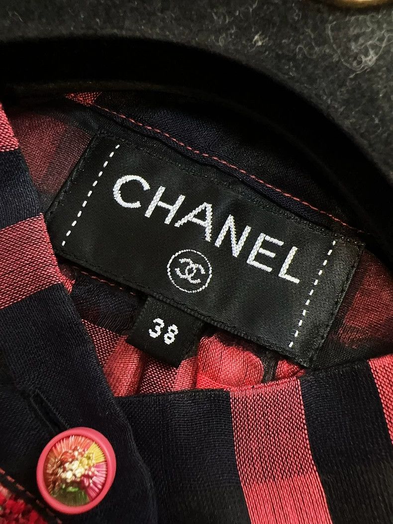 Chanel Chanel 17P red and black plaid stitching tweed long-sleeve Size XS / US 0-2 / IT 36-38 - 6 Thumbnail