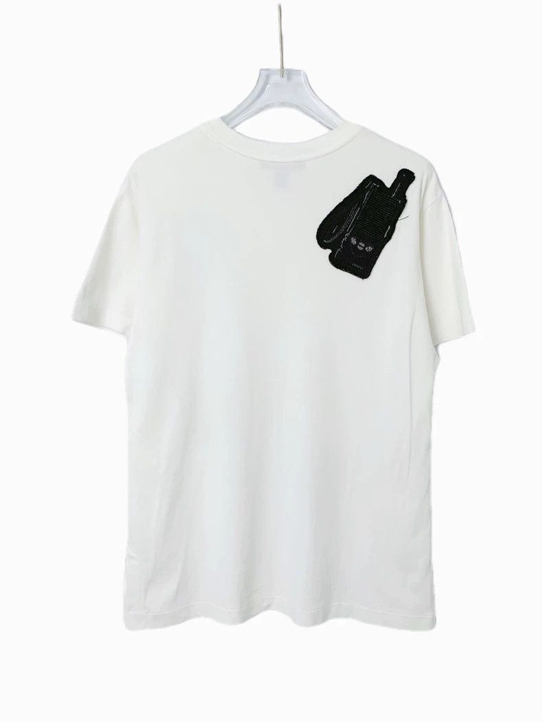 Louis Vuitton Louis Vuitton White Logo Embroidered Crew Neck T-Shirt Size M / US 6-8 / IT 42-44 - 2 Thumbnail