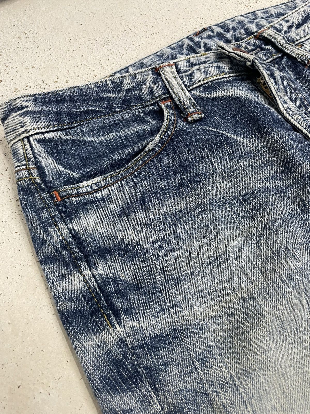 Acid Wash Rusty Skinny Japan Denim
