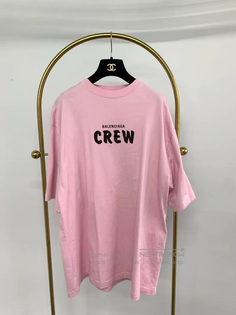 Balenciaga Pink letter short-sleeve T-shirt