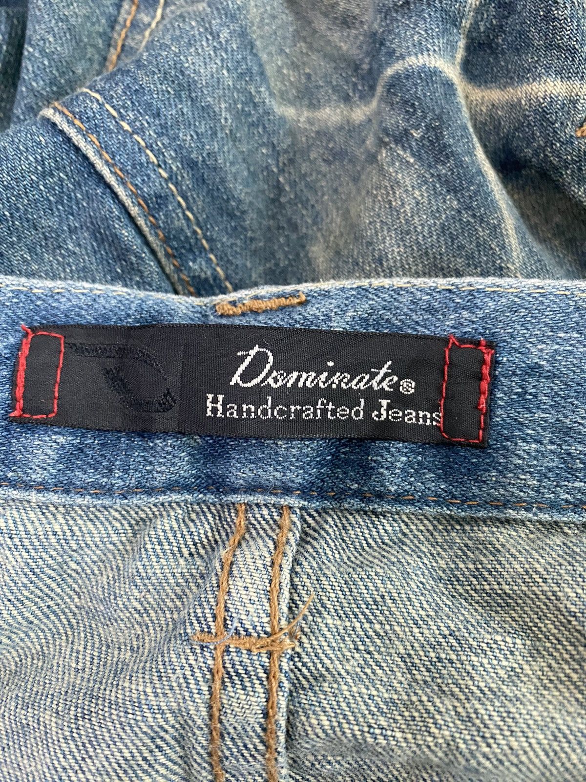 Japanese Brand DOMINATE HANDCRAFTED JEANS DOUBLE WAIST DESIGN RARE Size US 33 - 8 Thumbnail