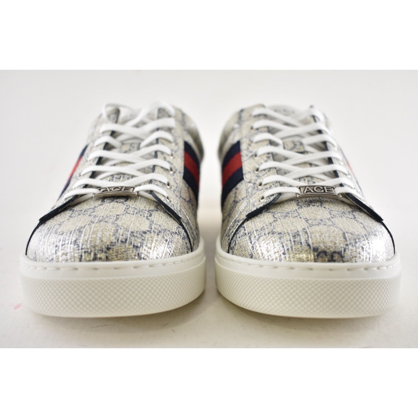 Gucci Gucci Ace GG Logo Supreme Canvas Beige Blue Silver Size US 13 / EU 46 - 9 Thumbnail