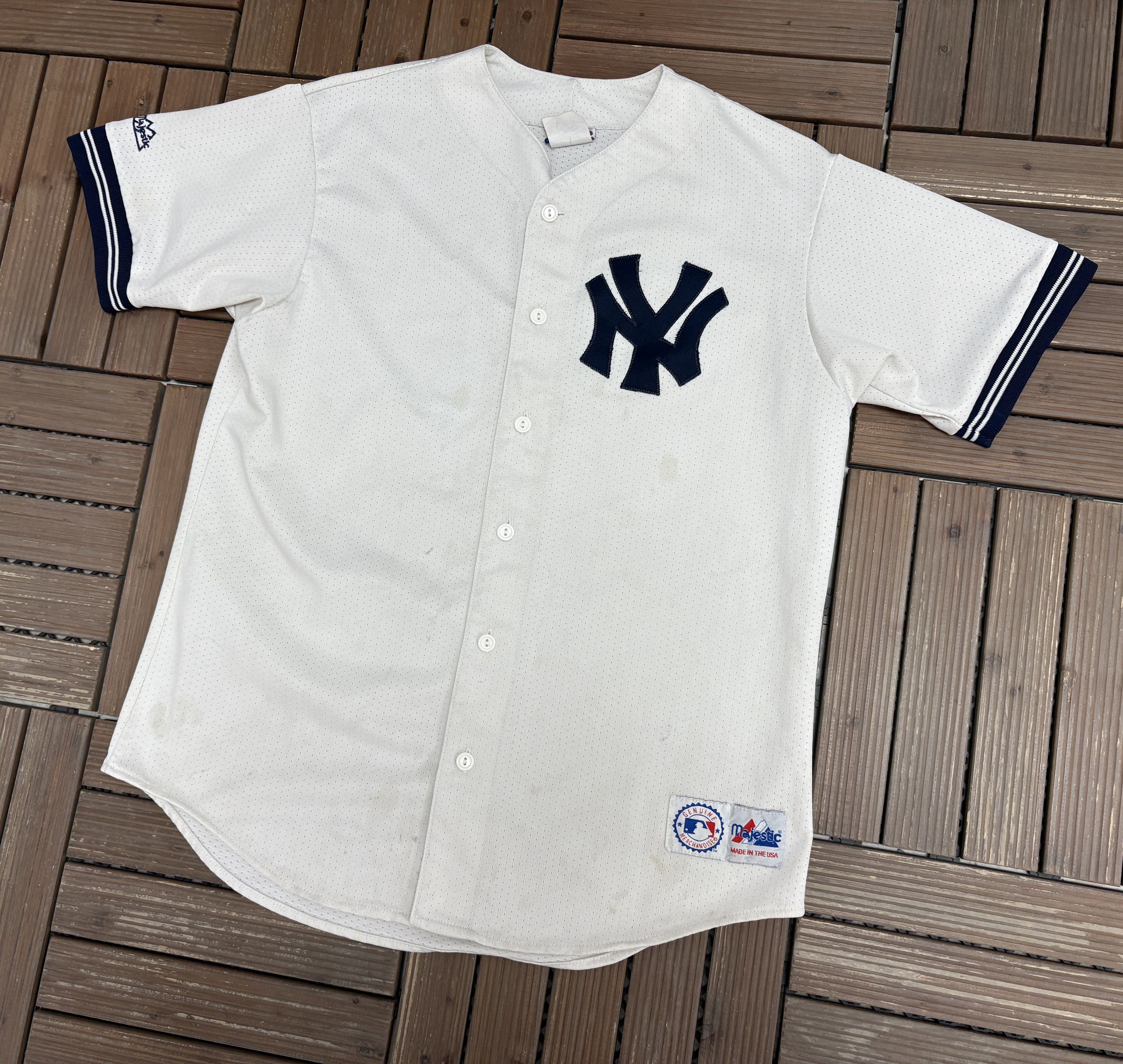 Majestic New York Yankees Vintage White Baseball Jersey Size US L / EU 52-54 / 3 - 3 Thumbnail