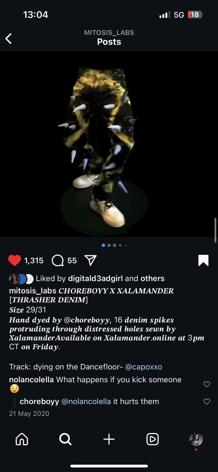 Designer Xxalamander X Choreboyy Thrasher Denim Size US 29 - 6 Thumbnail