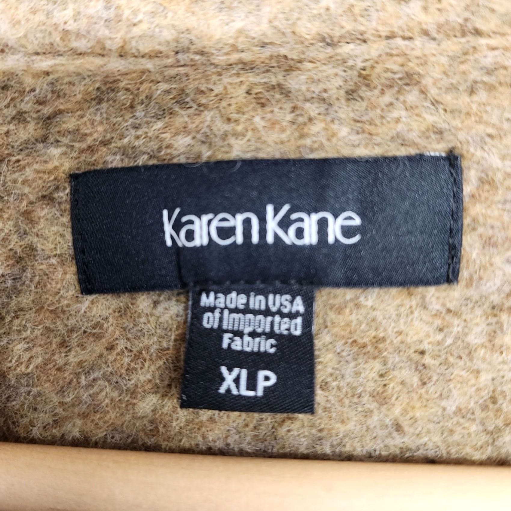 Vintage Karen Kane Womens Cardigan Sweater XL Petite Wool Blend Tan USA Size XL / US 12-14 / IT 48-50 - 3 Thumbnail