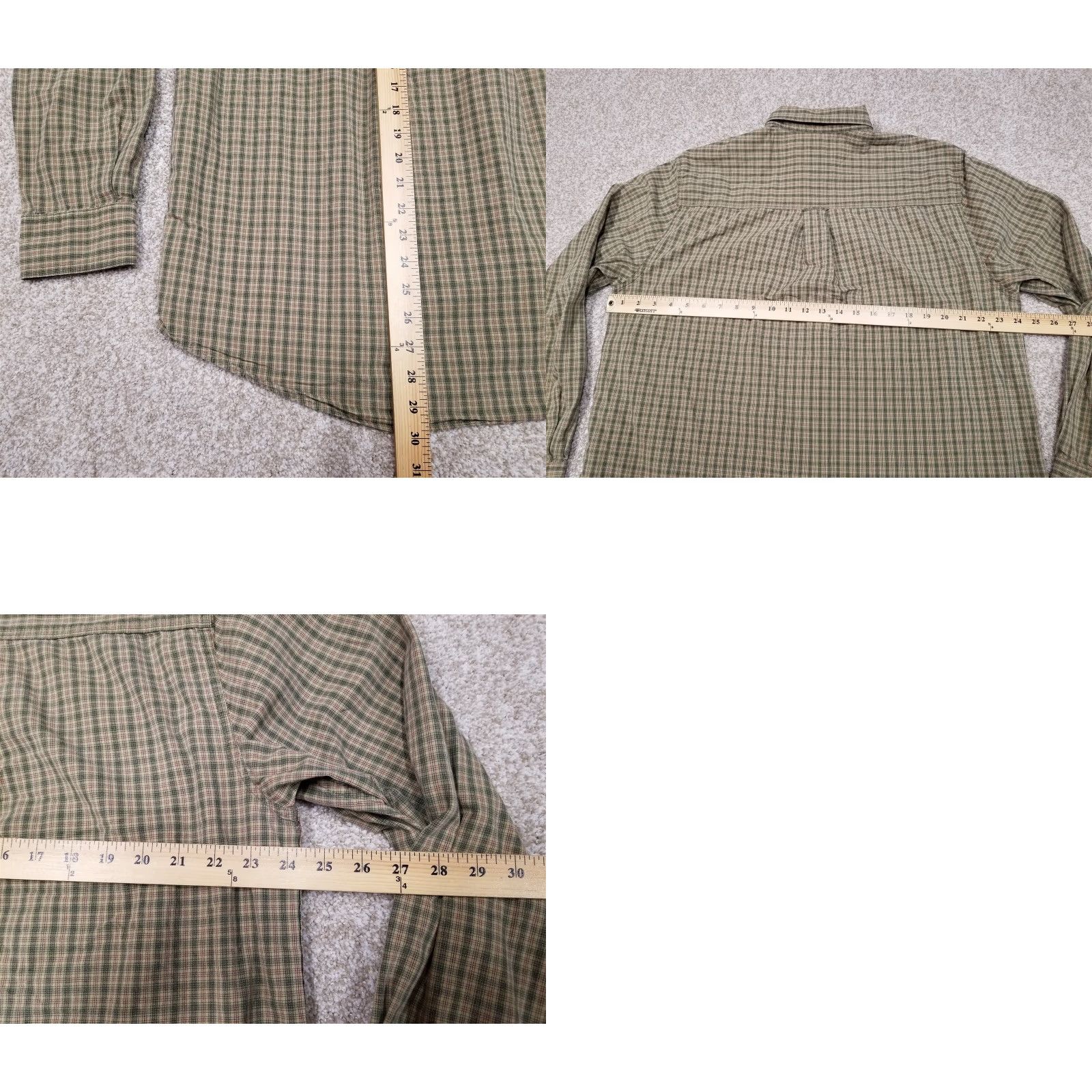 Olive Gander Mountain Shirt Mens Large Olive Plaid Long Sleeve Button-Down Casual Size US L / EU 52-54 / 3 - 8 Thumbnail