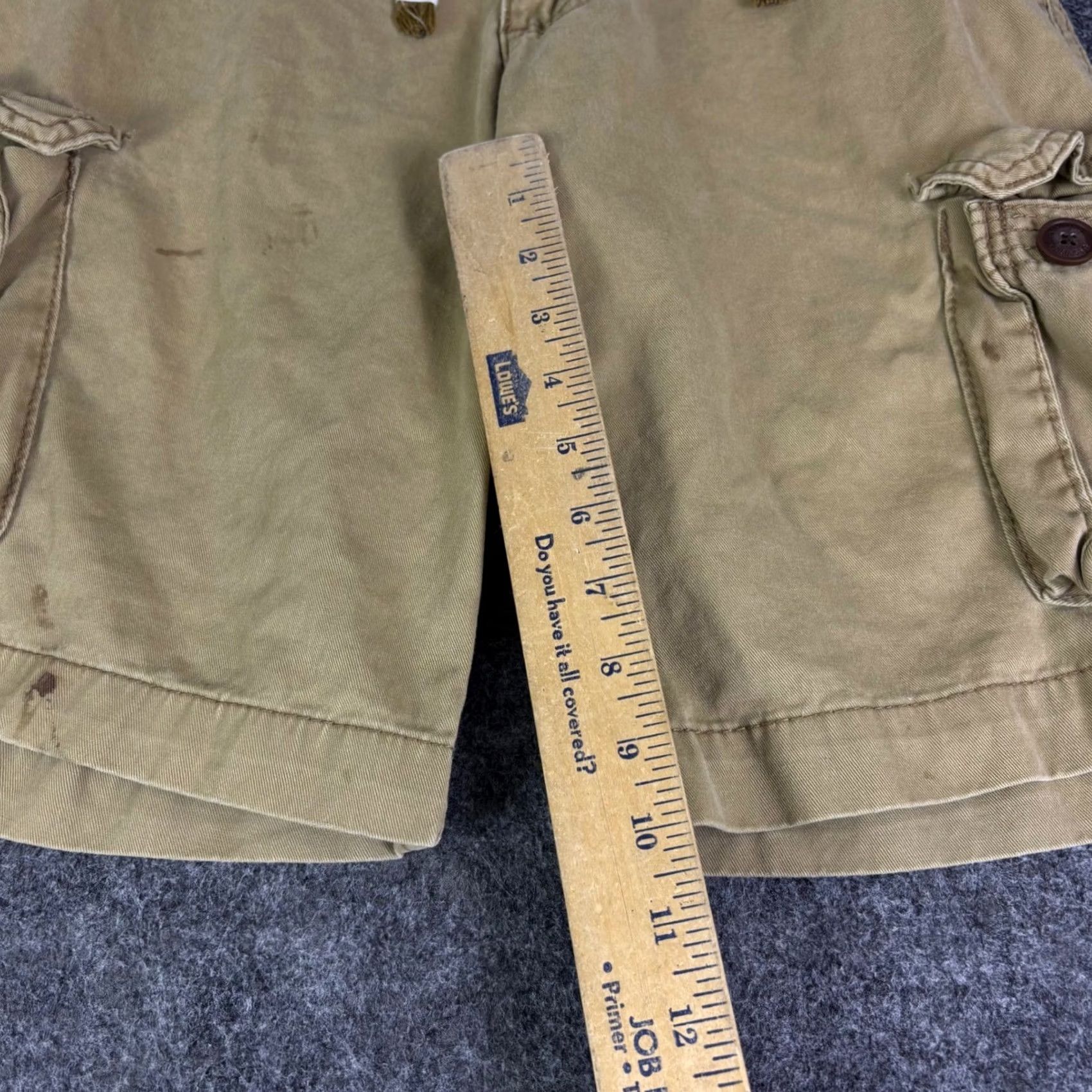Aeropostale Aeropostale Mens Cargo Shorts Size 28 Khaki Tan Cotton Twill Drawstring Utility Size US 28 / EU 44 - 6 Thumbnail