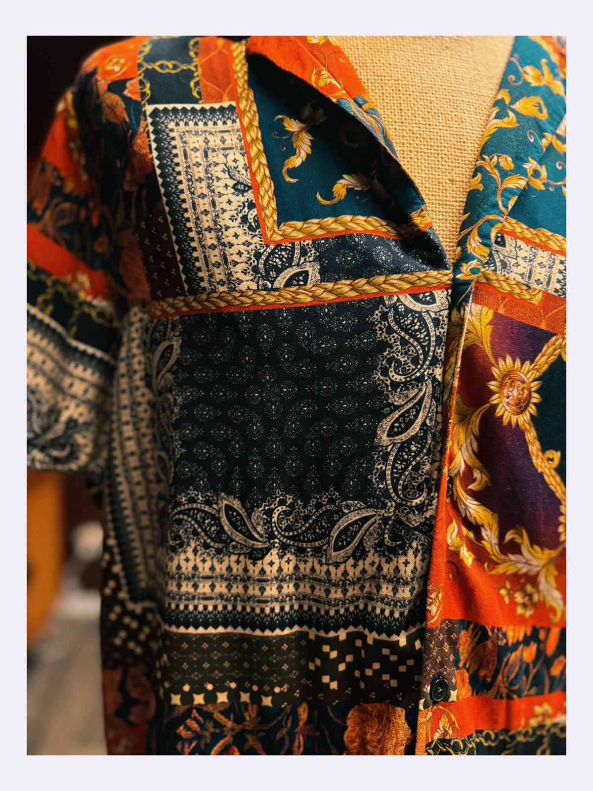Asos ASOS DESIGN Baroque Patchwork Shirt – Size M Size US M / EU 48-50 / 2 - 4 Thumbnail
