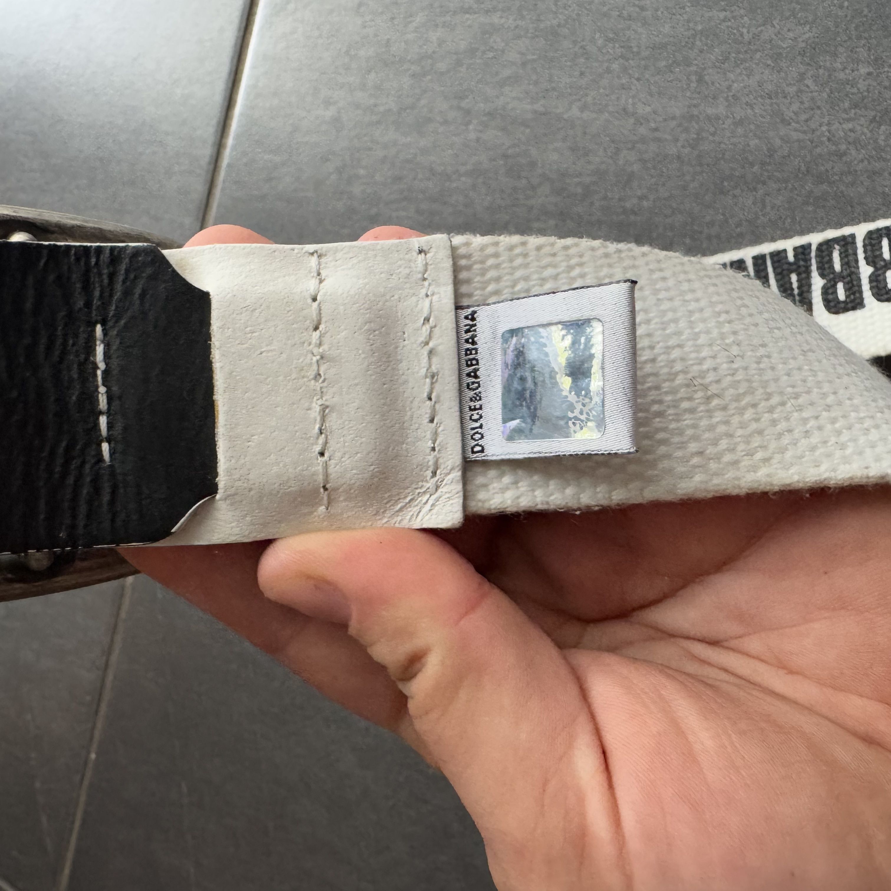 Dolce & Gabbana Dolce Gabbana white black nylon leather belt Vintage Monogra Size ONE SIZE - 8 Thumbnail