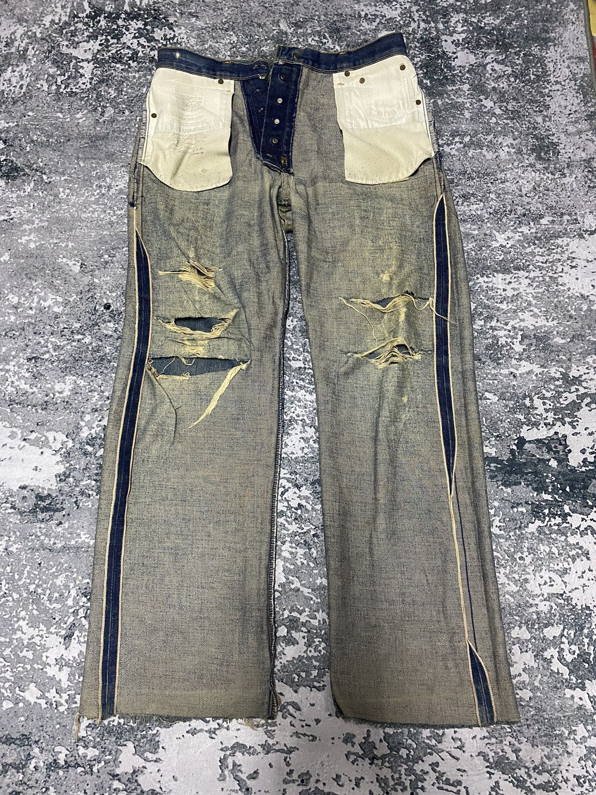 Levi's Levis BE 502 Button J22 Selvedge Distressed Denim Jeans Size US 34 / EU 50 - 19 Thumbnail