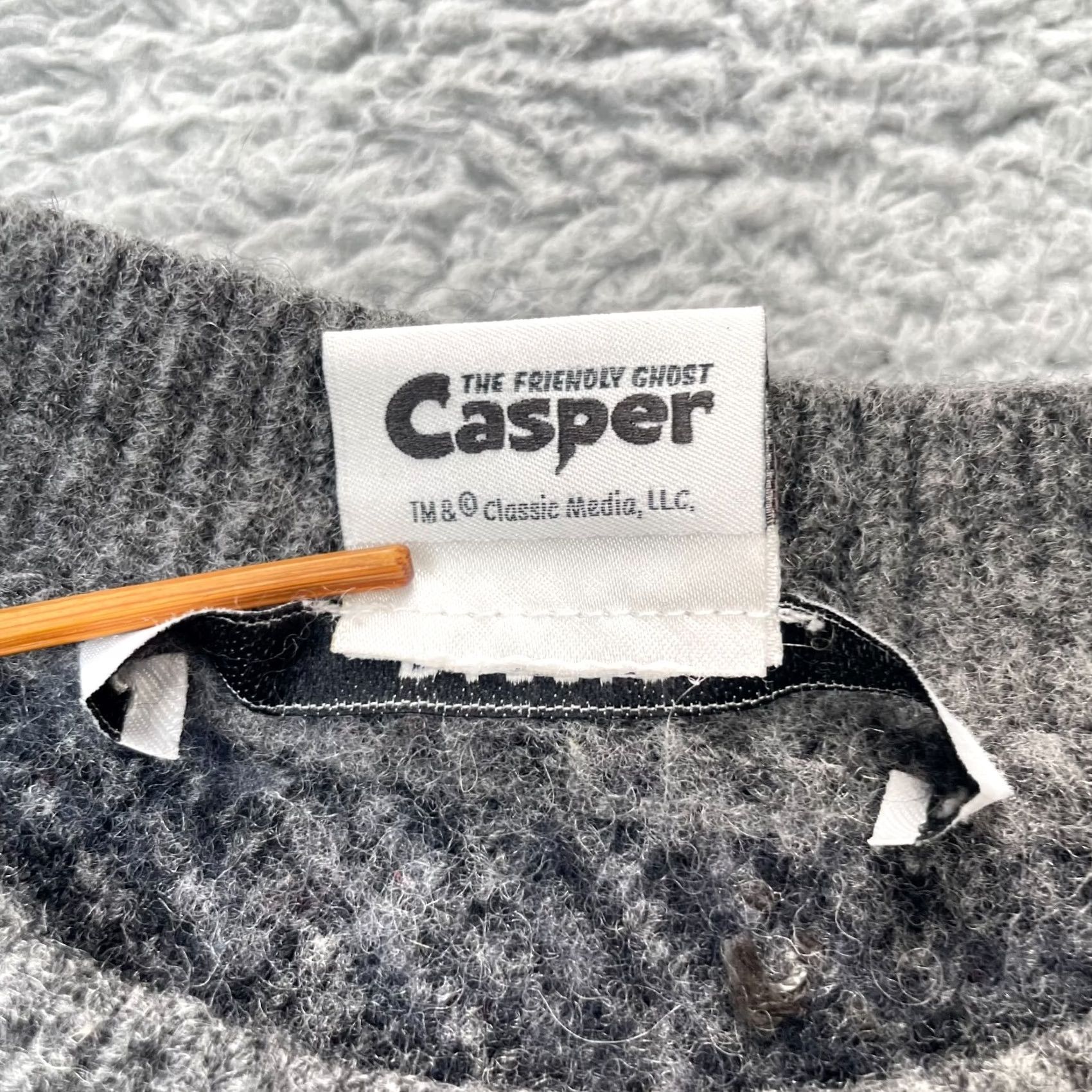 Vintage Dazzle Casper Sweater Mens XS White Beige Wool Acrylic Crew Neck Long Sleeve Pullover Logo Comics Size US XS / EU 42 / 0 - 5 Thumbnail