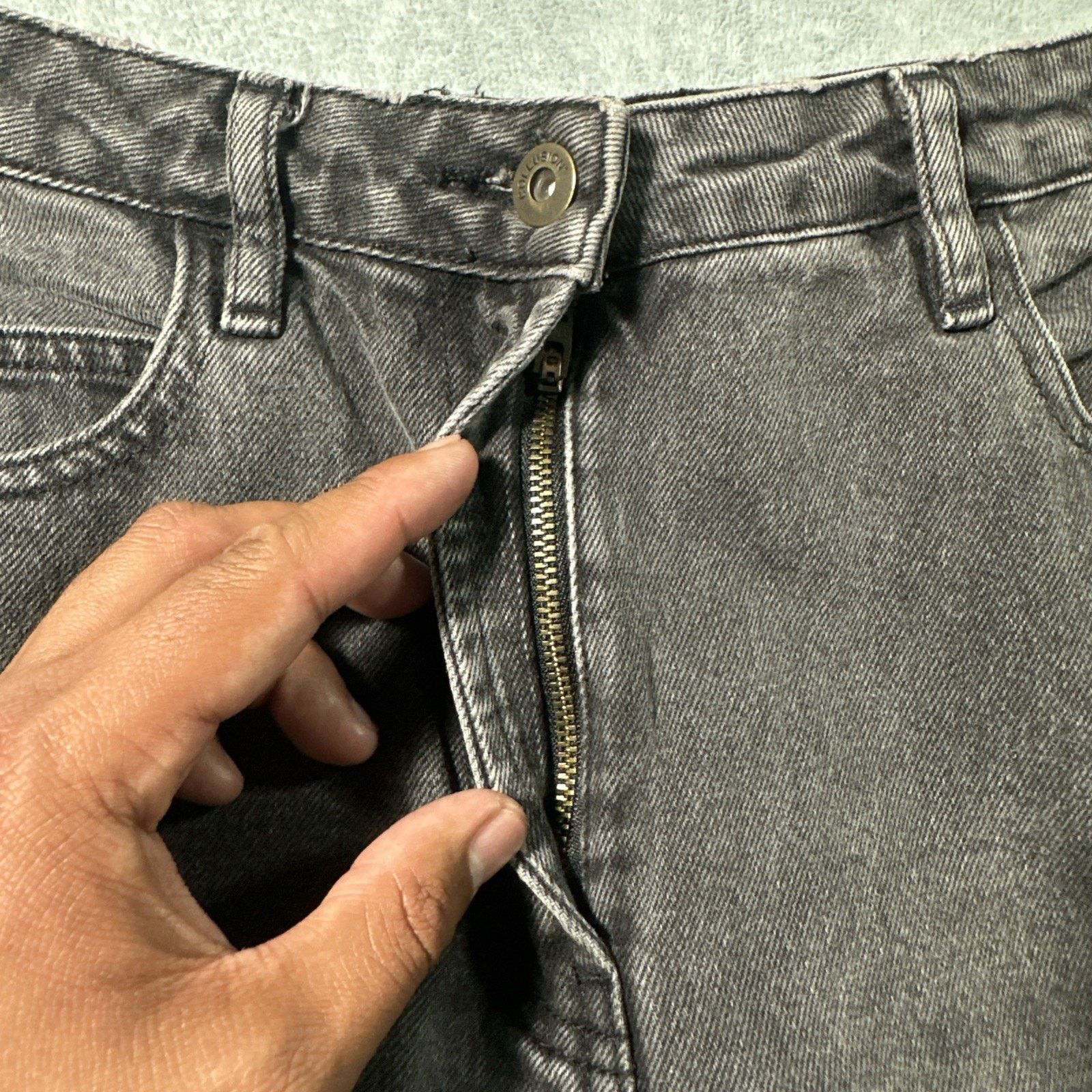 Asos Y2K 2000s Custom Beyond Baggy Jeans Womens 28x24 Raw Hems Size 28" / US 6 / IT 42 - 19 Thumbnail