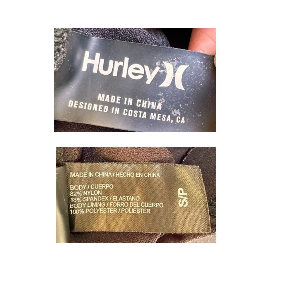 Hurley Hurley Swimsuit Small Petite SP Black White One Piece Floral Size S / US 4 / IT 40 - 12 Thumbnail