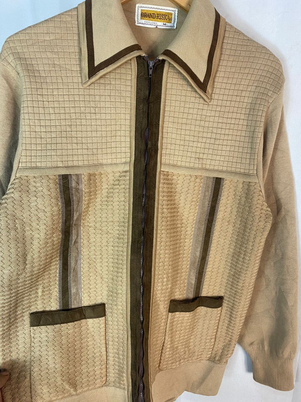 Japanese Brand × Vintage Vintage grand riska zipper sweater Size US M / EU 48-50 / 2 - 3 Thumbnail