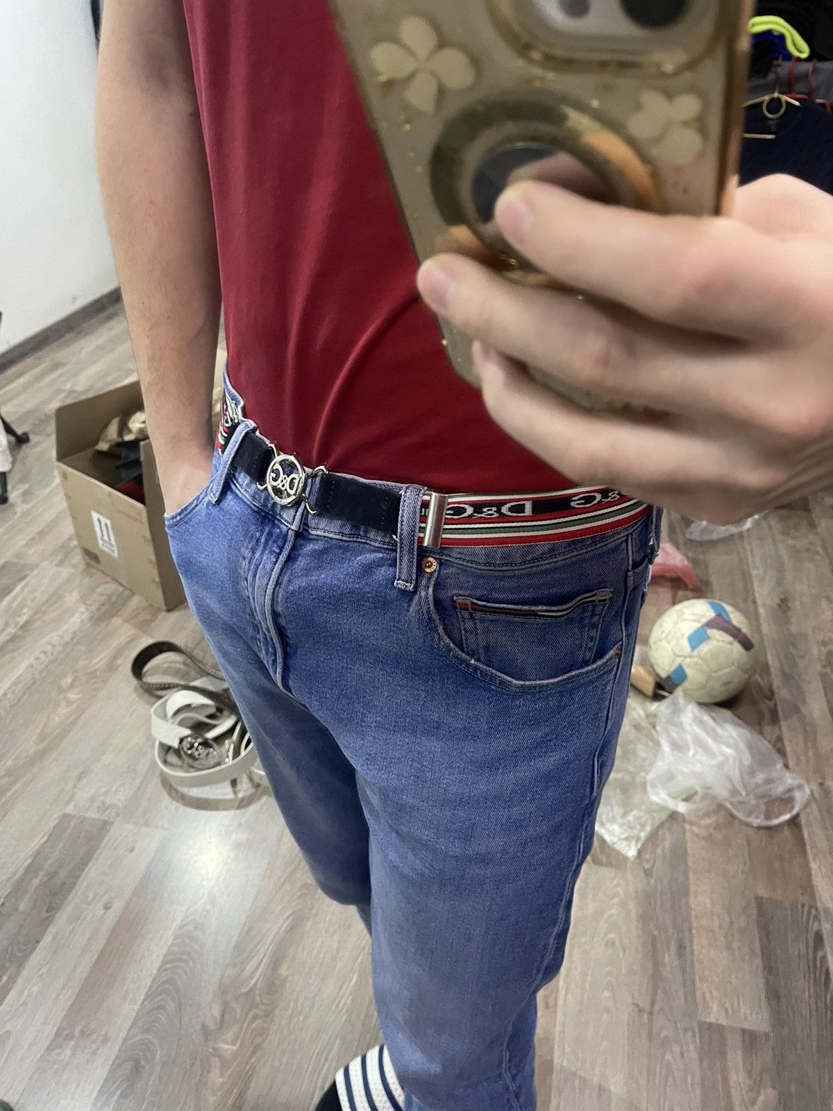 Dolce & Gabbana × Vintage ❤️Dolce & Gabbana gold vintage metallic buckle belt Size ONE SIZE - 7 Thumbnail