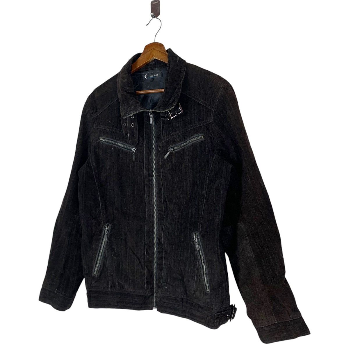In The Attic VINTAGE SILVER MOON DISTRESSED DENIM BIKERS JACKET Size US L / EU 52-54 / 3 - 2 Thumbnail