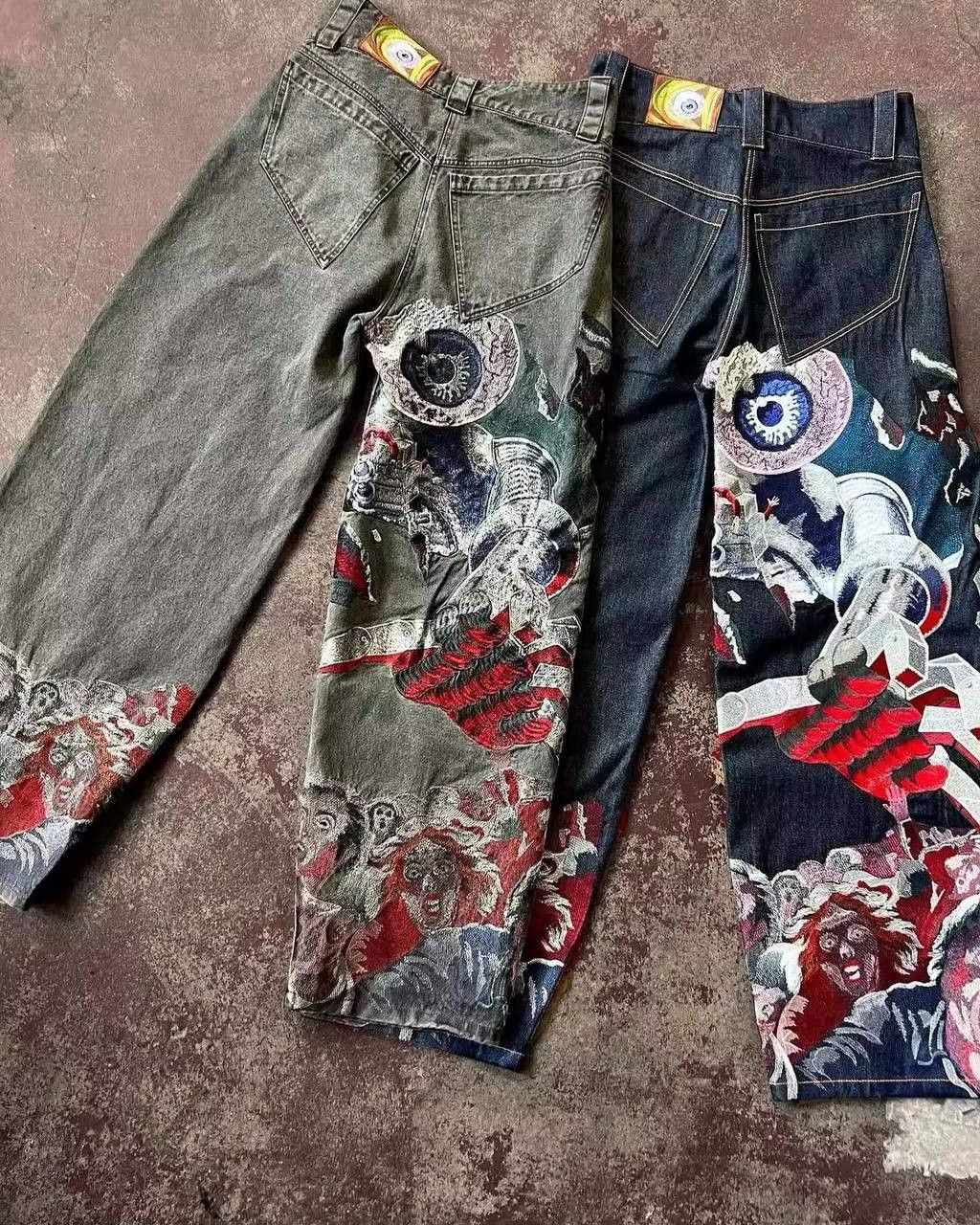 Japanese Brand × Vintage punk printed jeans Size US 36 / EU 52 - 1 Thumbnail