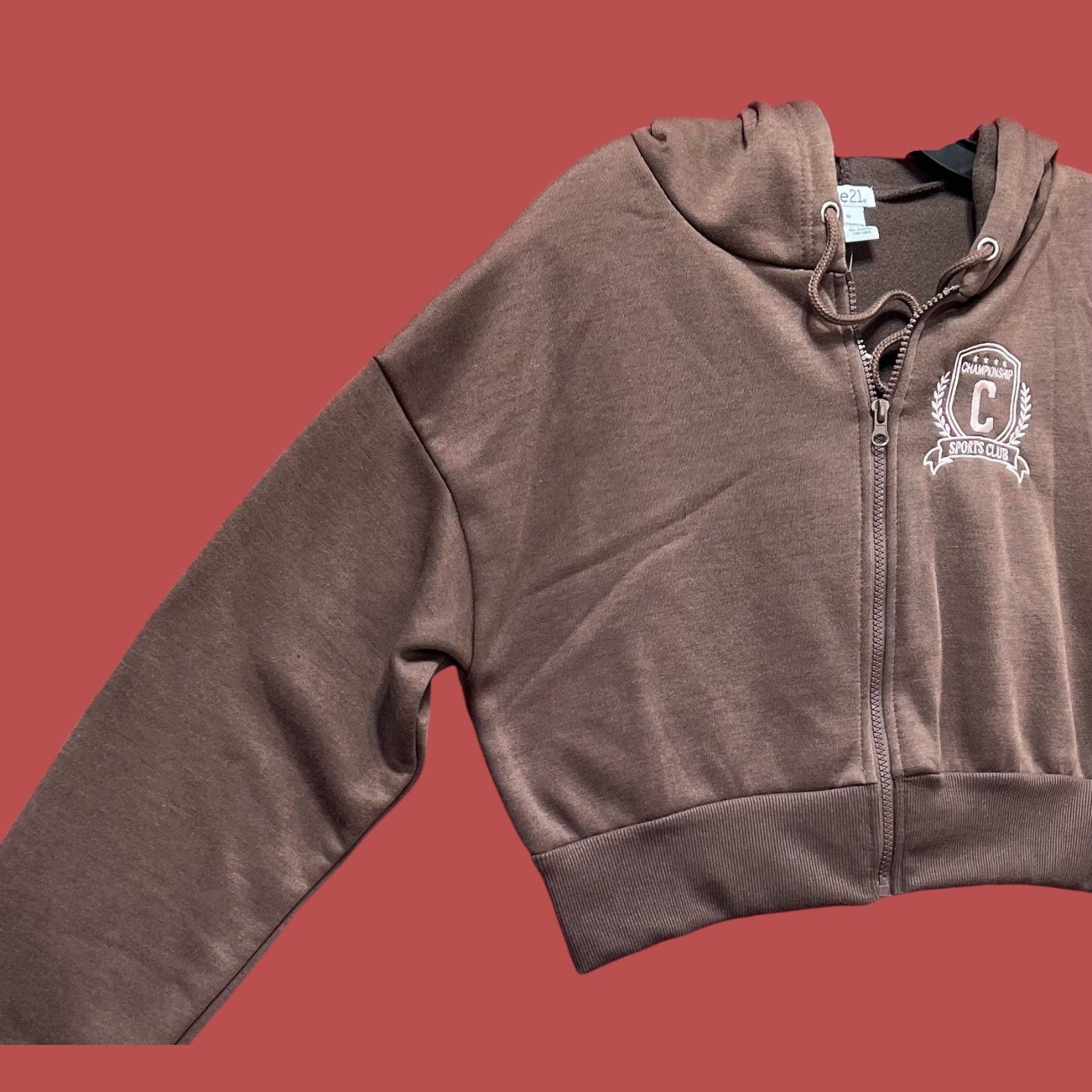 rue21 Rue 21 - Women's Long Sleeve Hooded Sweatshirt - Brown - Med Size M / US 6-8 / IT 42-44 - 12 Thumbnail
