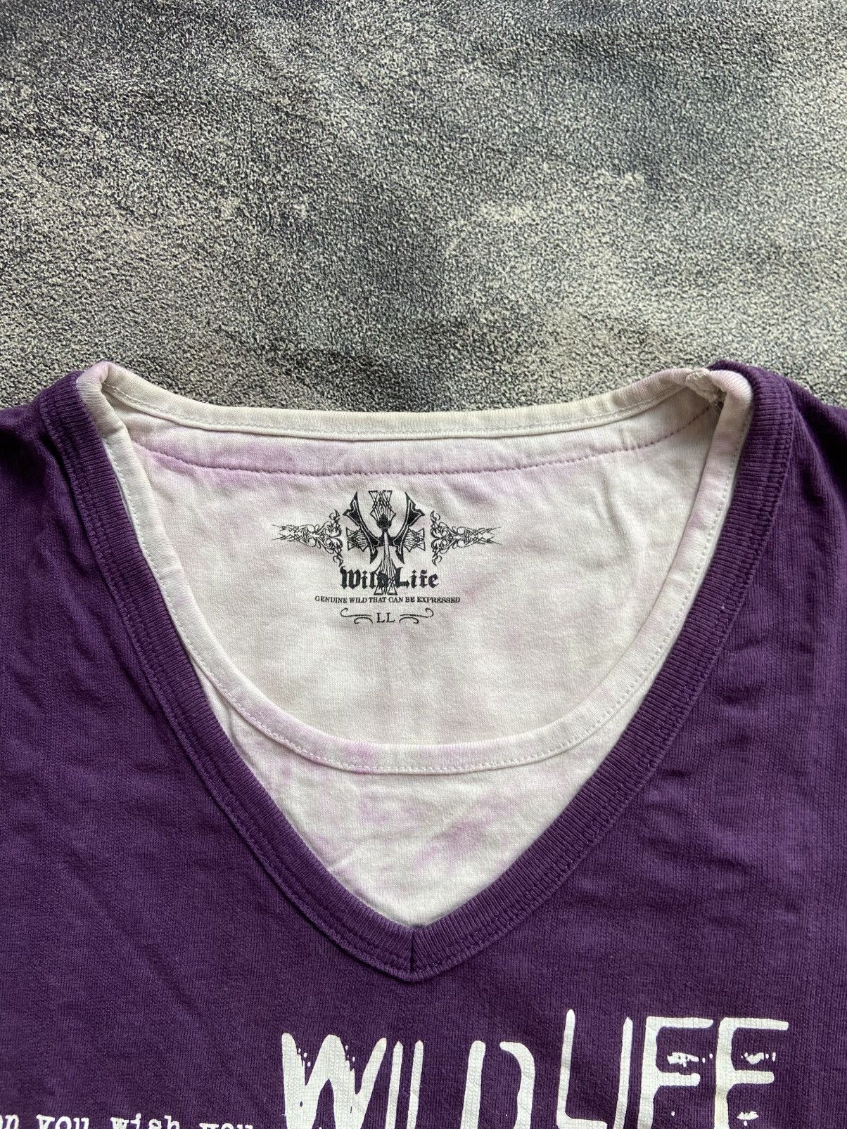 Japanese Brand Wild Life Skull Poems Y2K Double Layer Tshirt Size US L / EU 52-54 / 3 - 3 Thumbnail