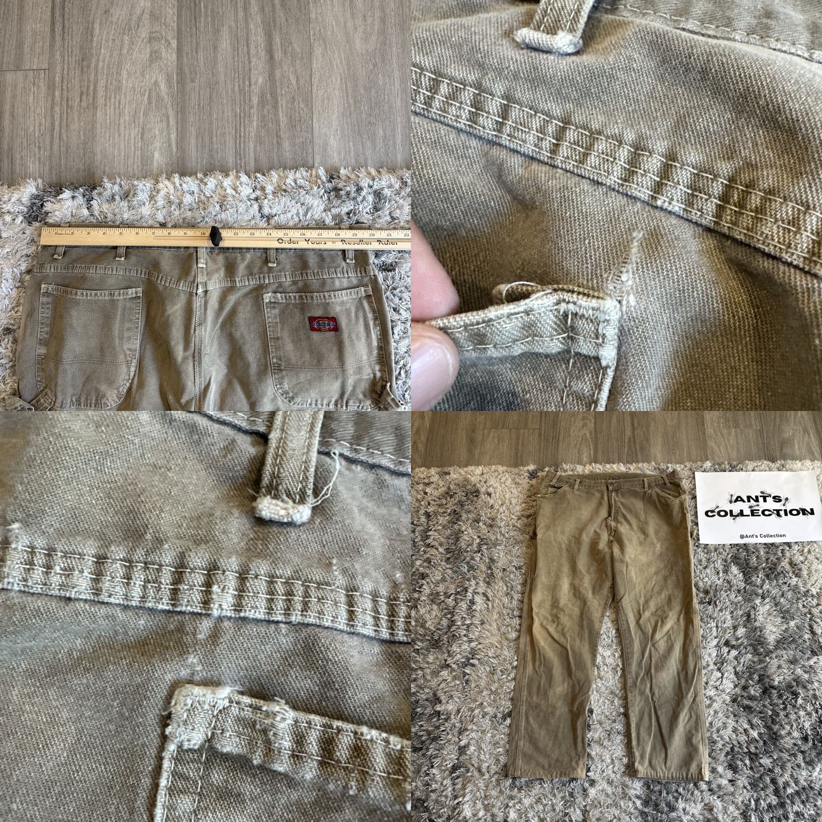 Dickies VINTAGE Dickies Beige Carpenter Workwear THRASHED Jeans Men’s 44x30 90s Y2K Straight Jeans Mens Beige 90s Carpenter Workwear Dickies Jeans Men’s 44x30 Size US 44 / EU 60 - 9 Thumbnail