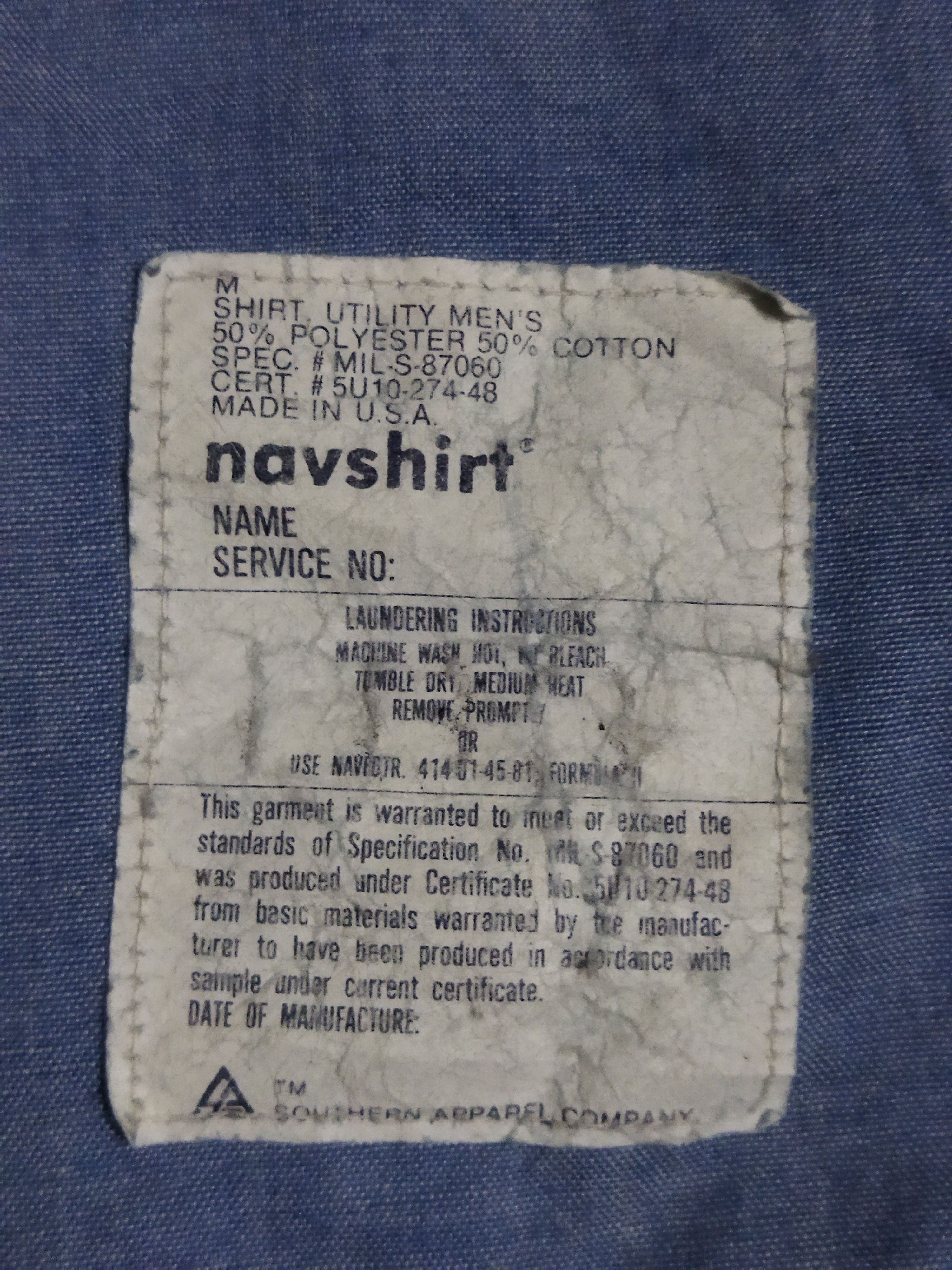 Vintage Vintage Us Navy Shirt Size US L / EU 52-54 / 3 - 3 Thumbnail