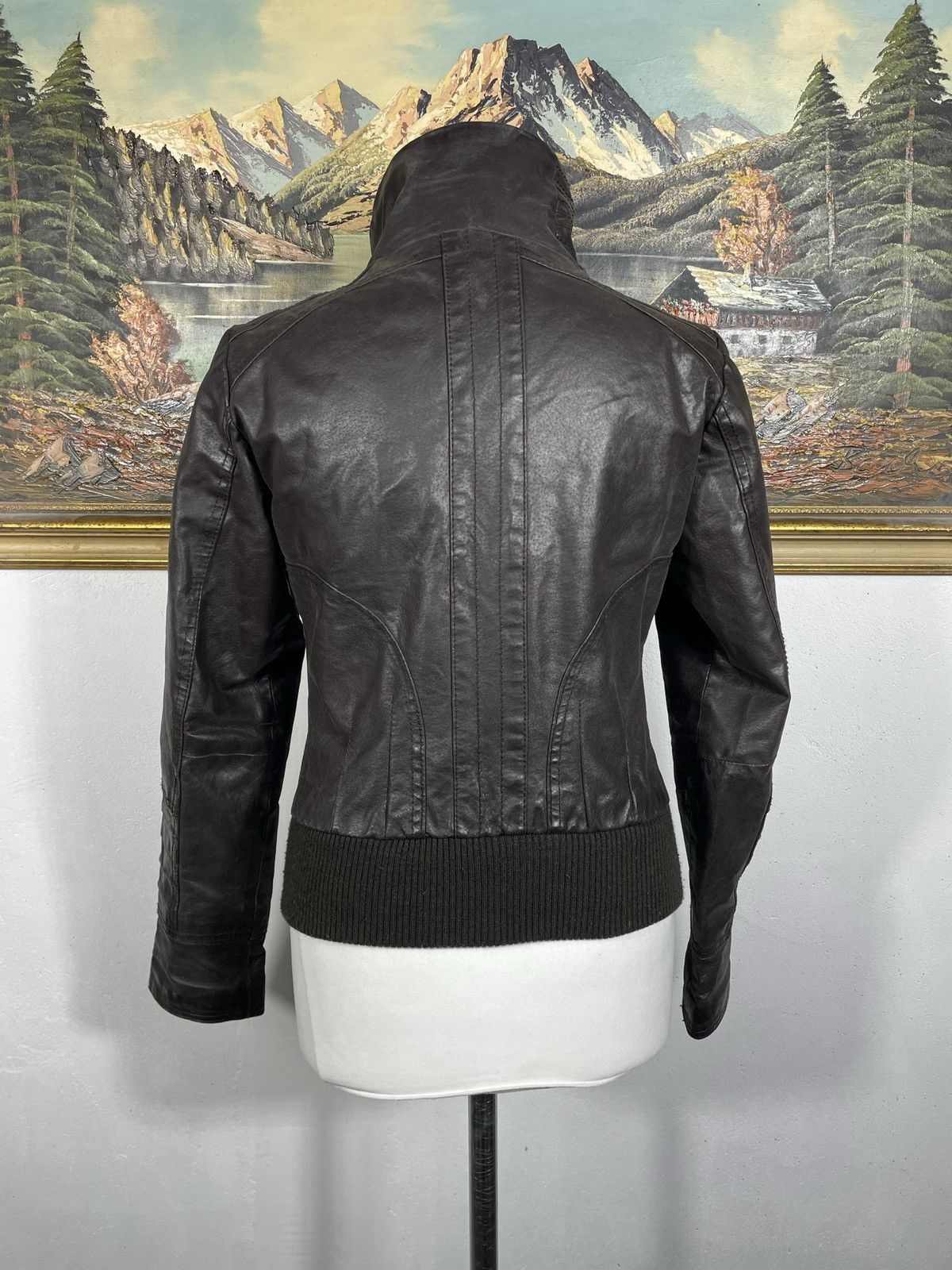Vintage Brown Retro 90s Genuine Real Leater Bomber Punk Rock Cyber Size S / US 4 / IT 40 - 4 Thumbnail