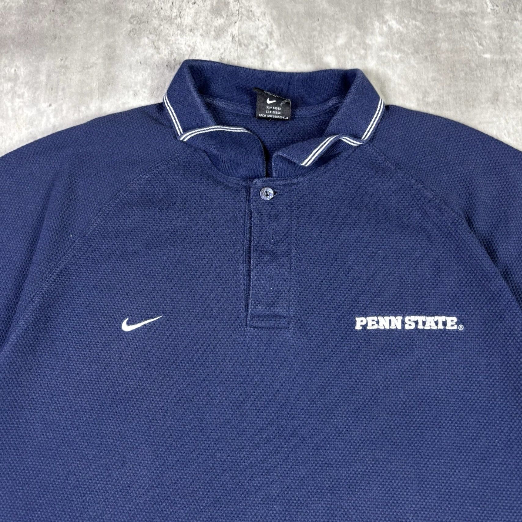 Nike VINTAGE Nike Penn State Collared Polo Shirt Embroidered 1990s Adult XL Blue Cotton Short Sleeve Sports Golf Size US XL / EU 56 / 4 - 6 Thumbnail